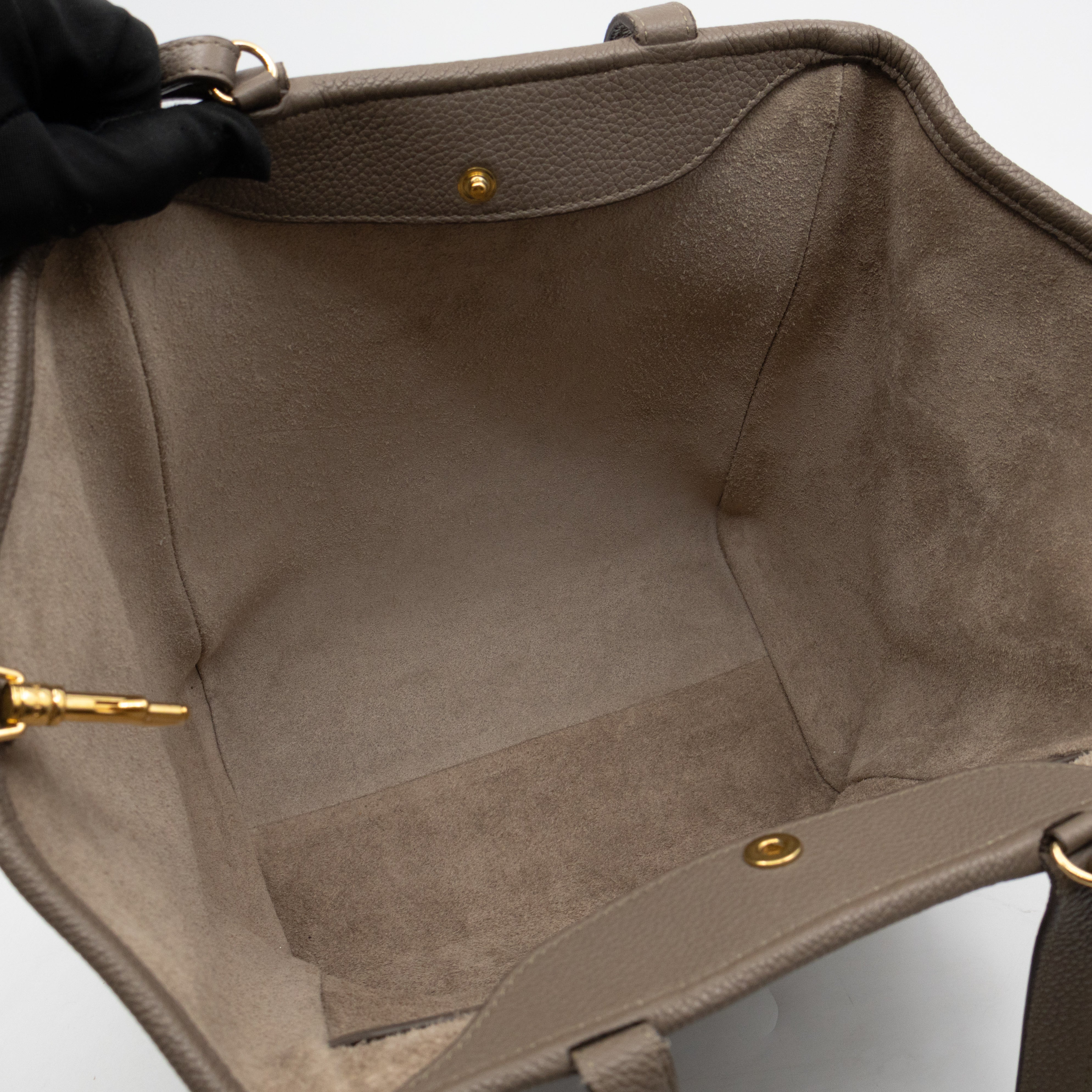 Fold Cabas Small Tote Grey Leather