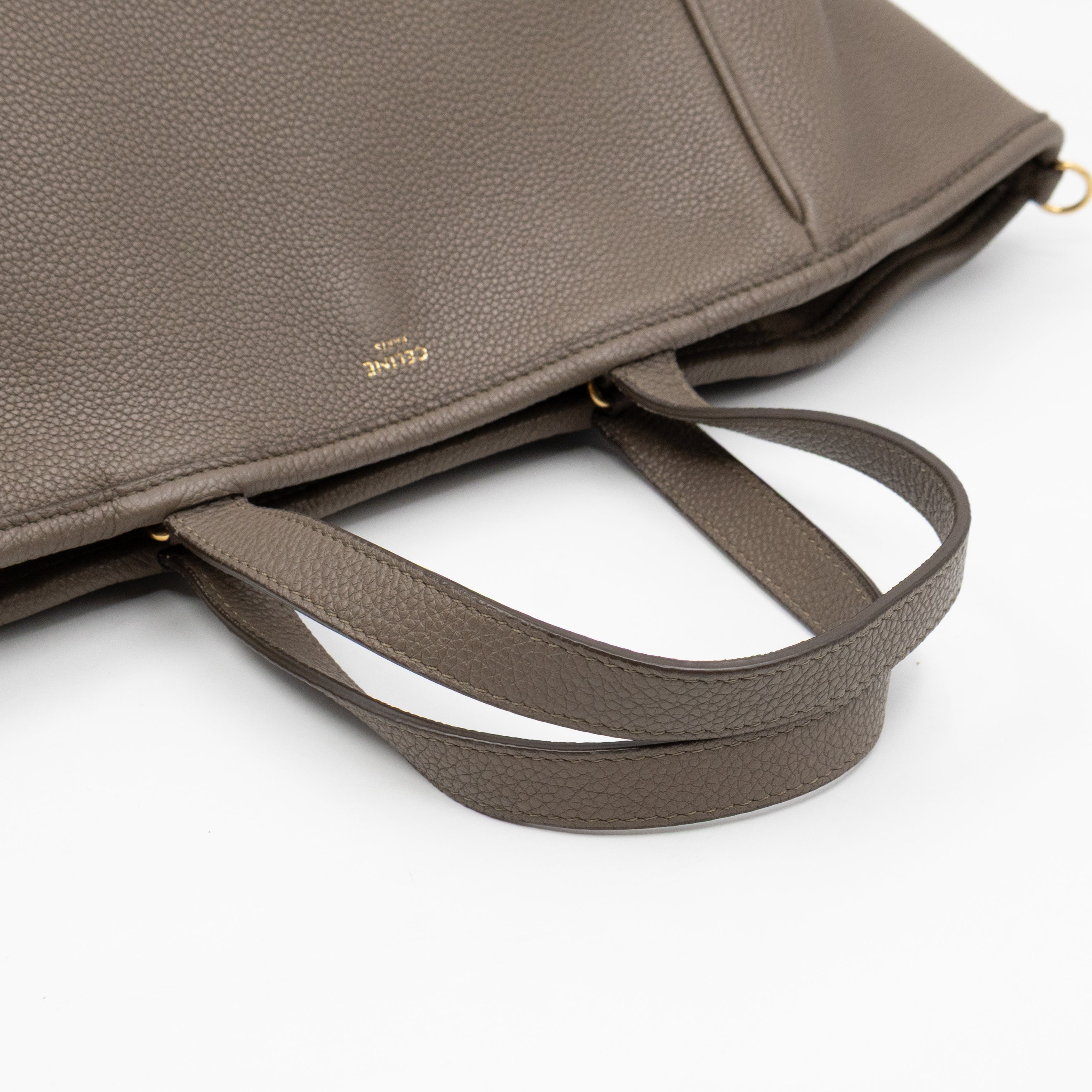 Fold Cabas Small Tote Grey Leather