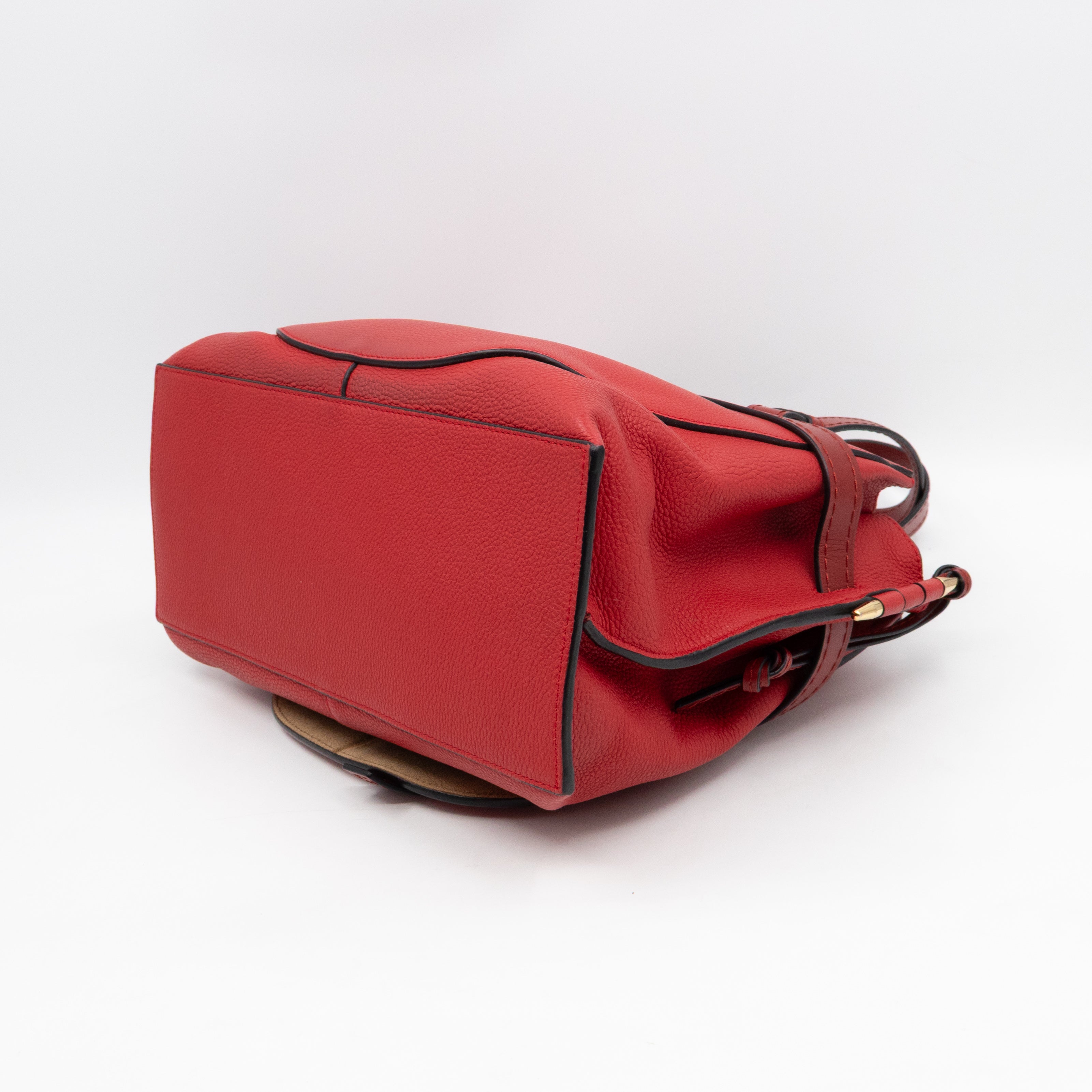 Gate Small Top Handle Tote Red Leather