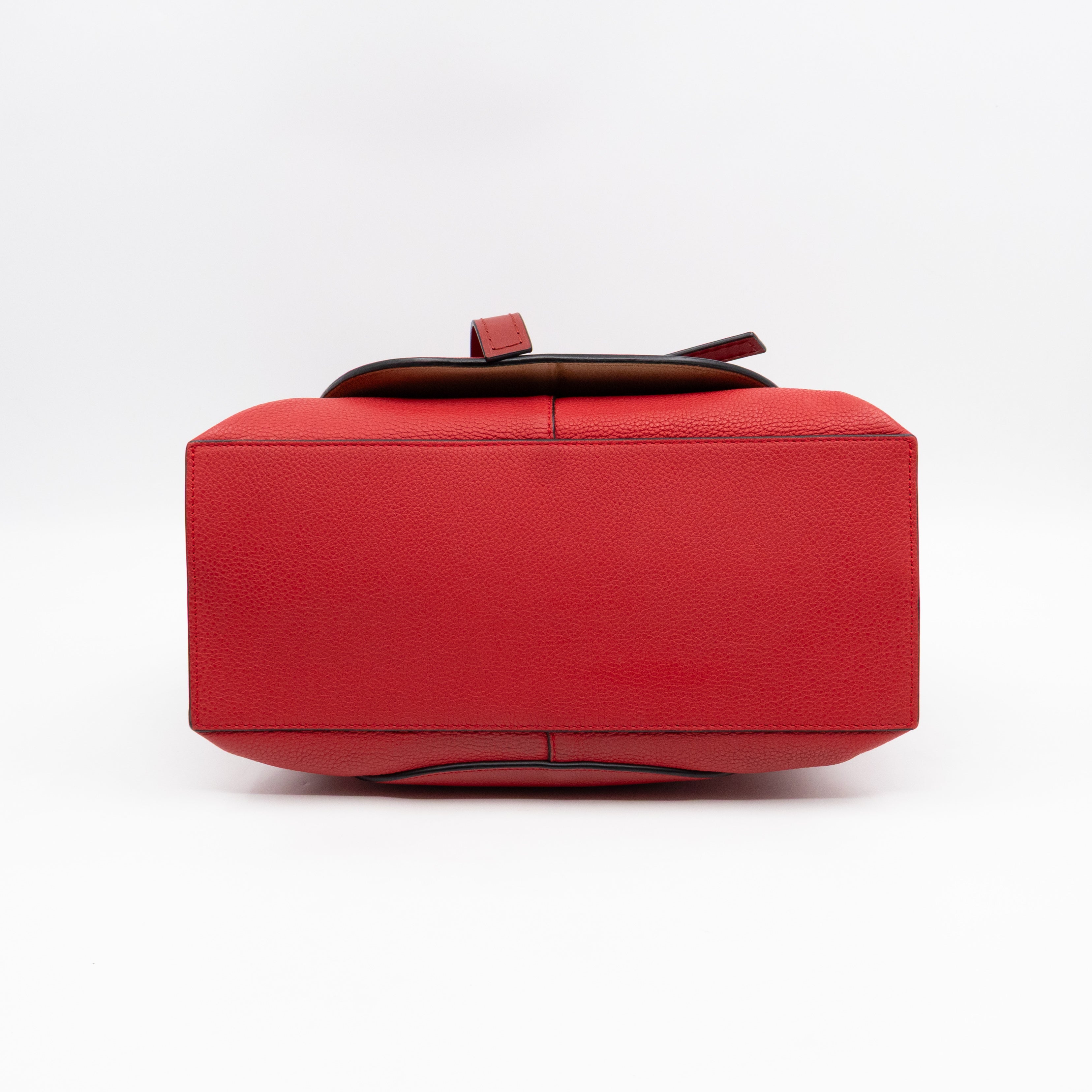 Gate Small Top Handle Tote Red Leather