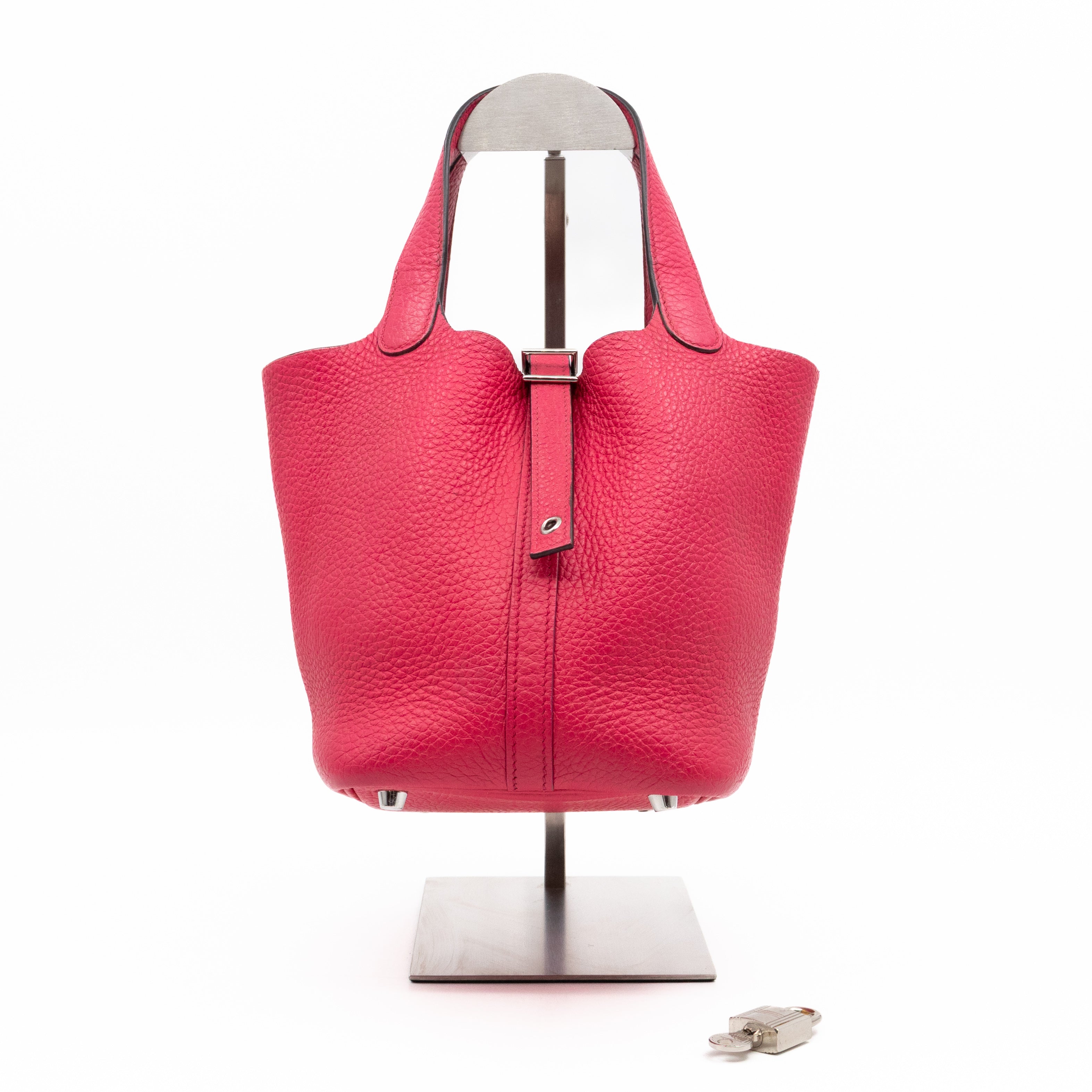 Picotin Lock 18 PM Rose Extreme Taurillon Clemence