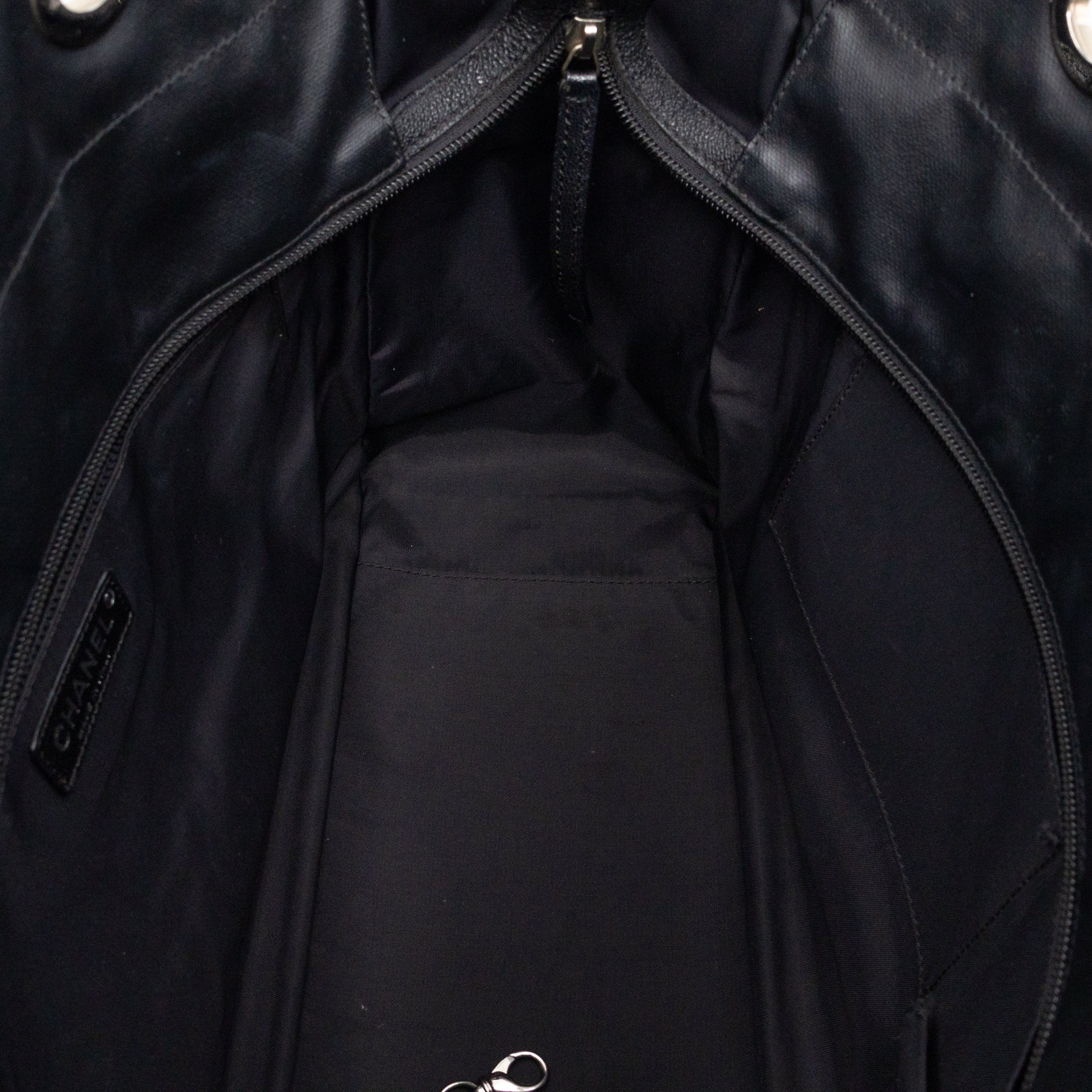 Paris Biarritz Tote Black Canvas