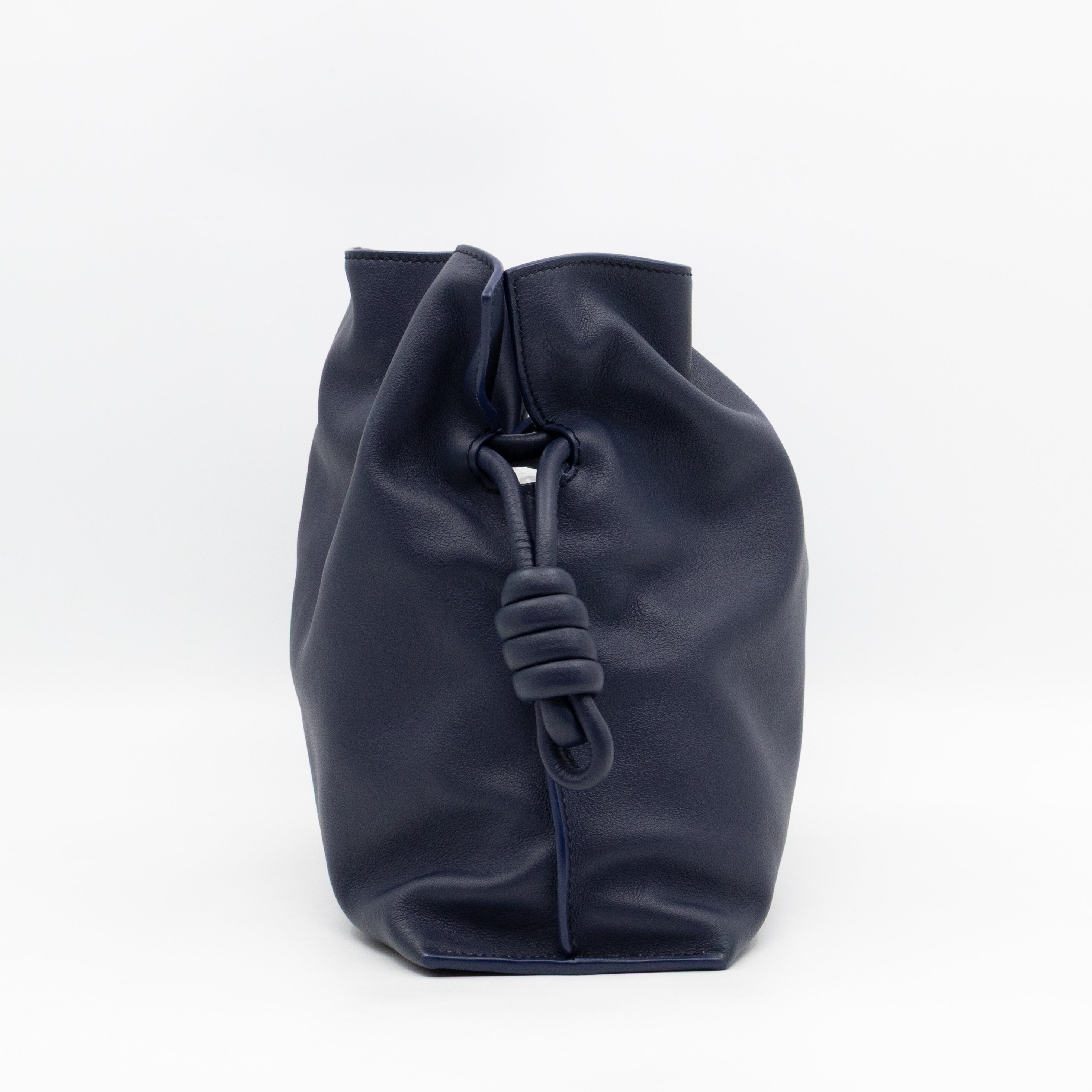 Flamenco Medium Bag with Spiral Strap Abyss Blue Leather