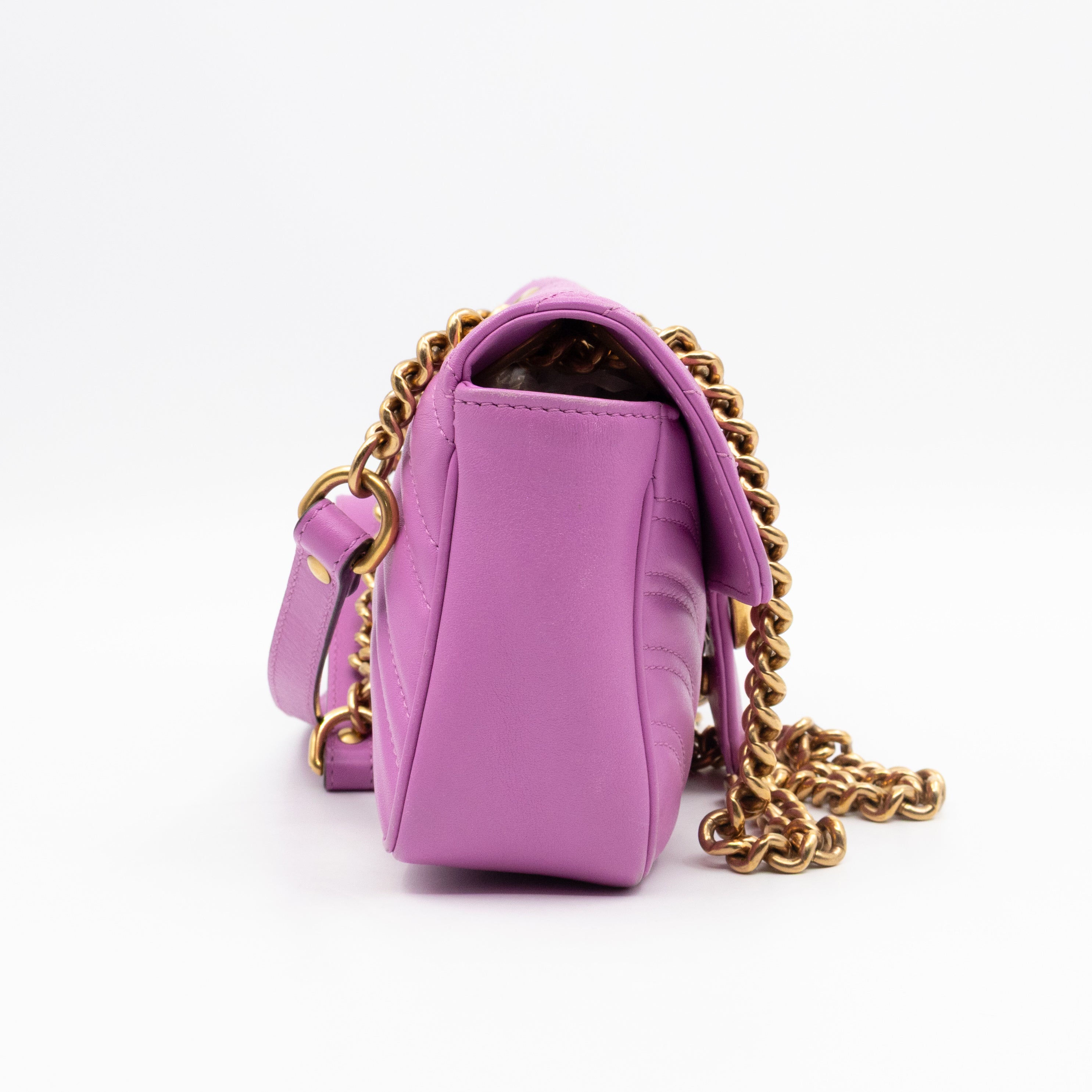 GG Marmont Flap Small Pink Leather
