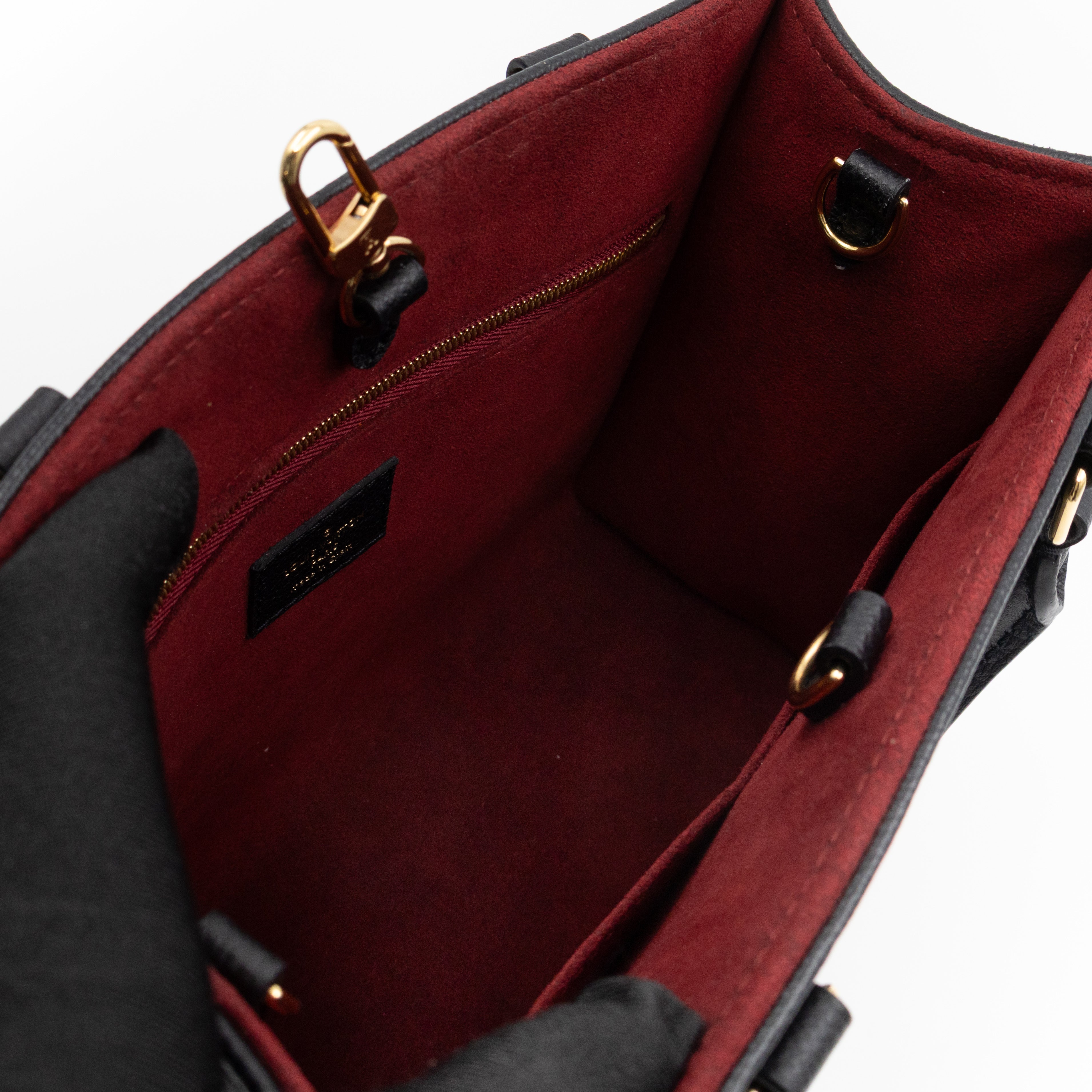 Onthego PM Black & Beige Monogram Empreinte With Bandouliere strap