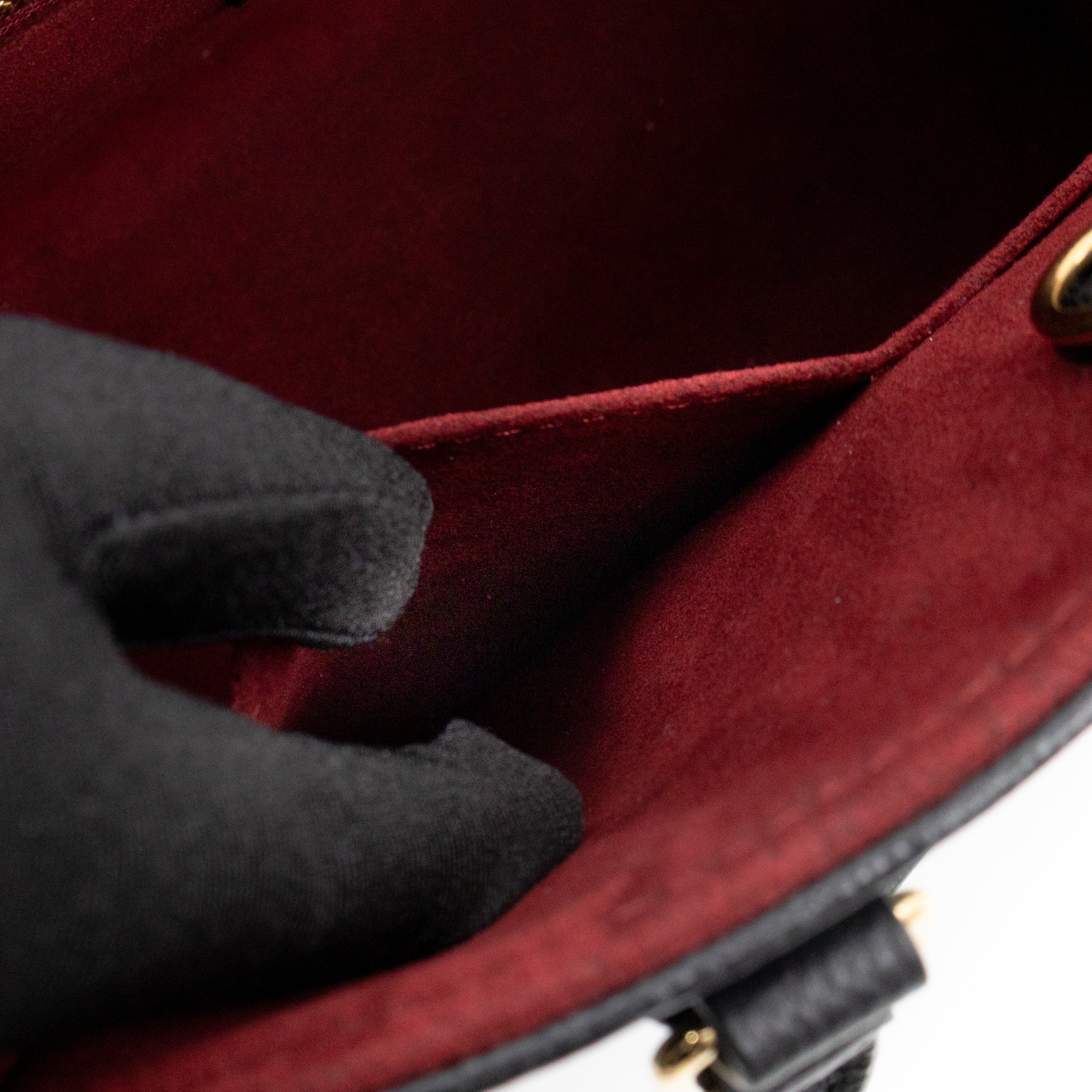 Onthego PM Black & Beige Monogram Empreinte With Bandouliere strap