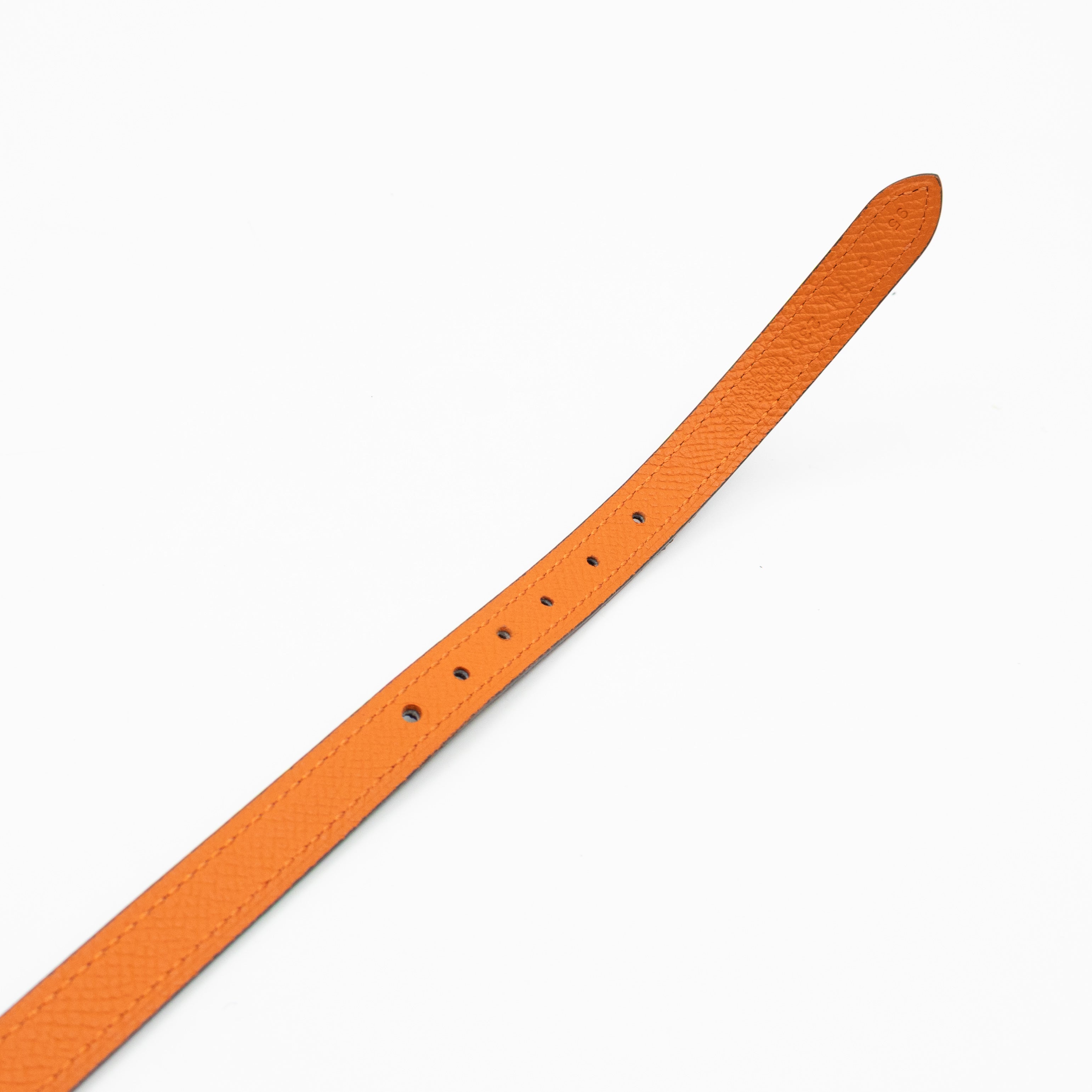 Clou De Selle Reversible Belt Black & Orange Leather 95cm