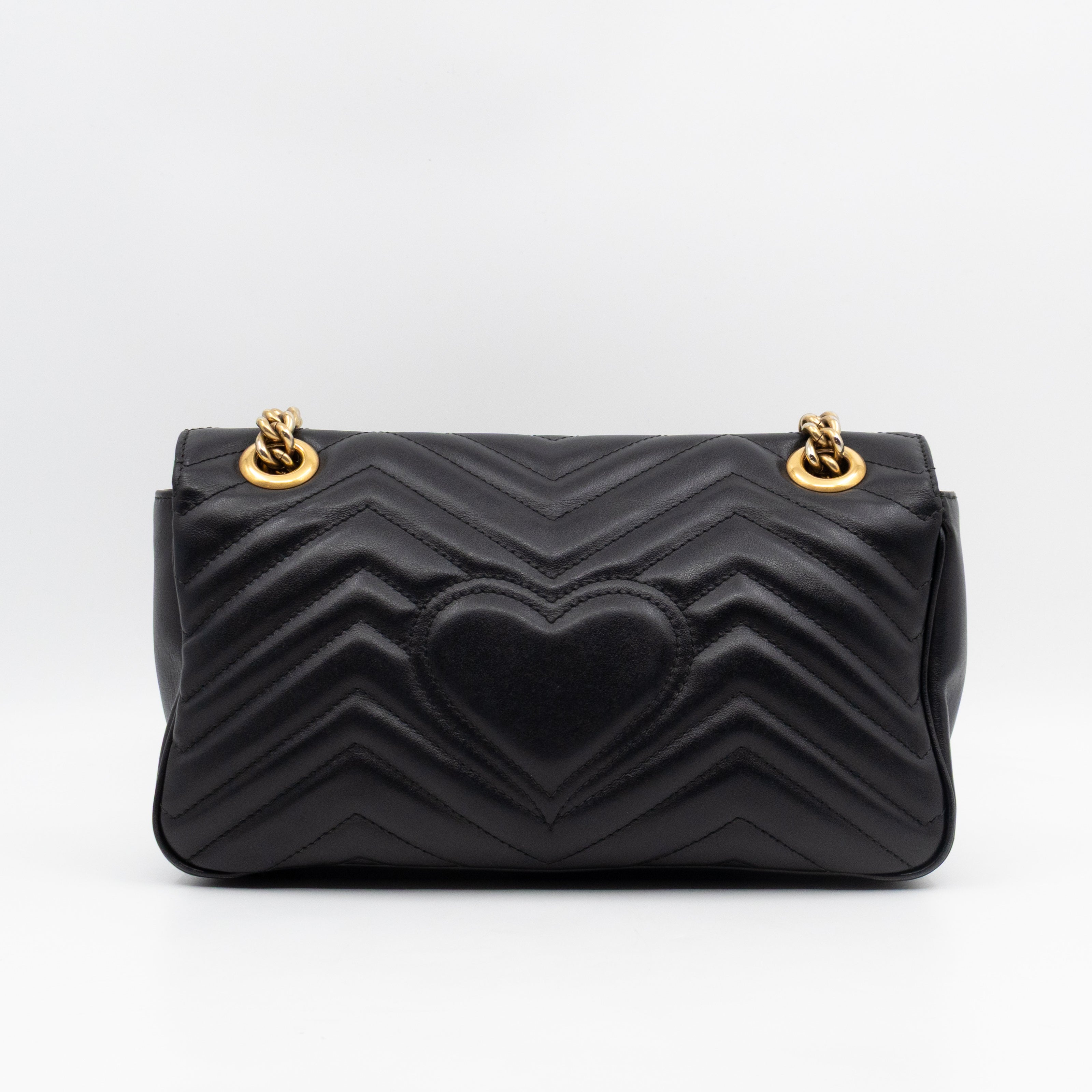 GG Marmont Flap Medium Black Leather