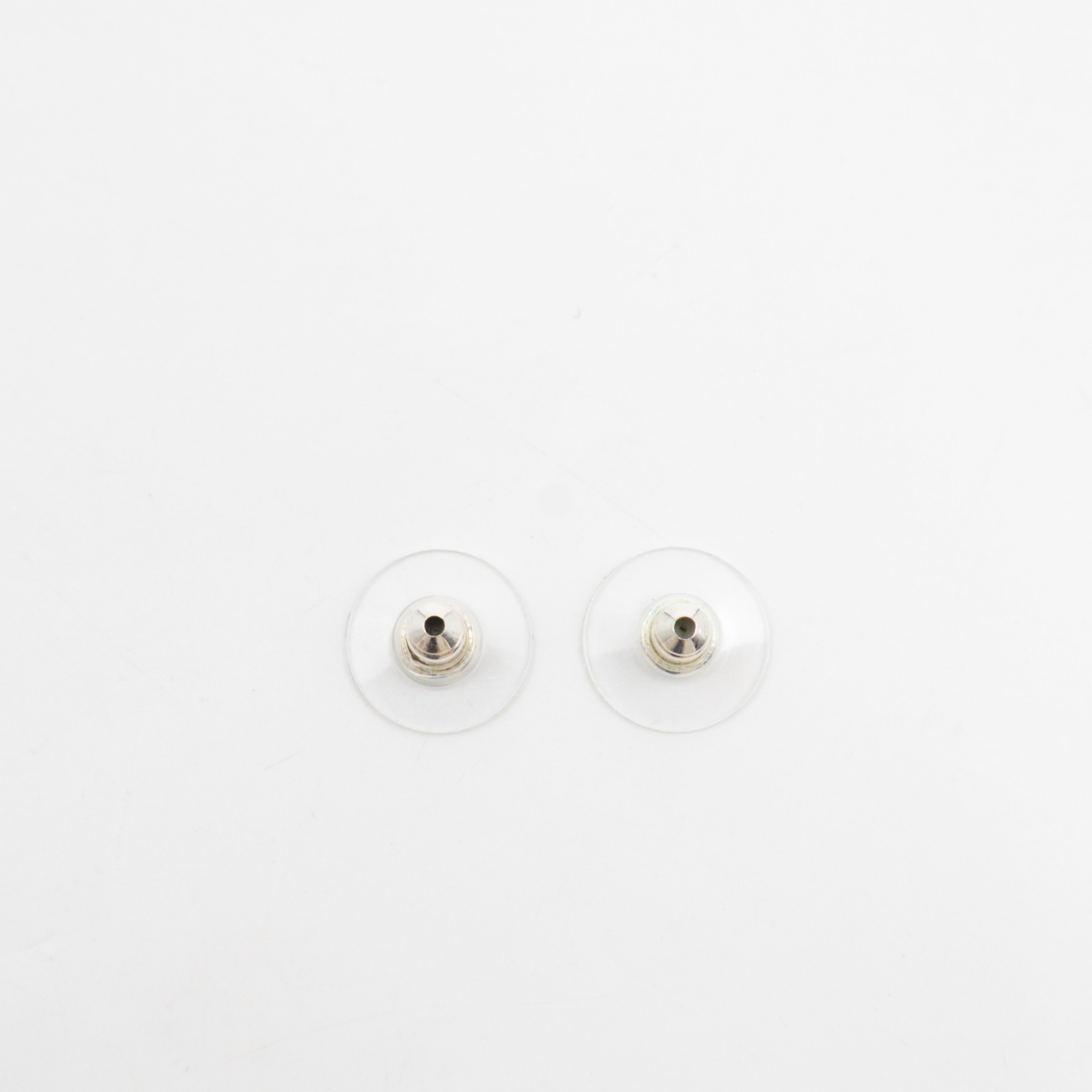 Small CC Crystal Silver Earrings