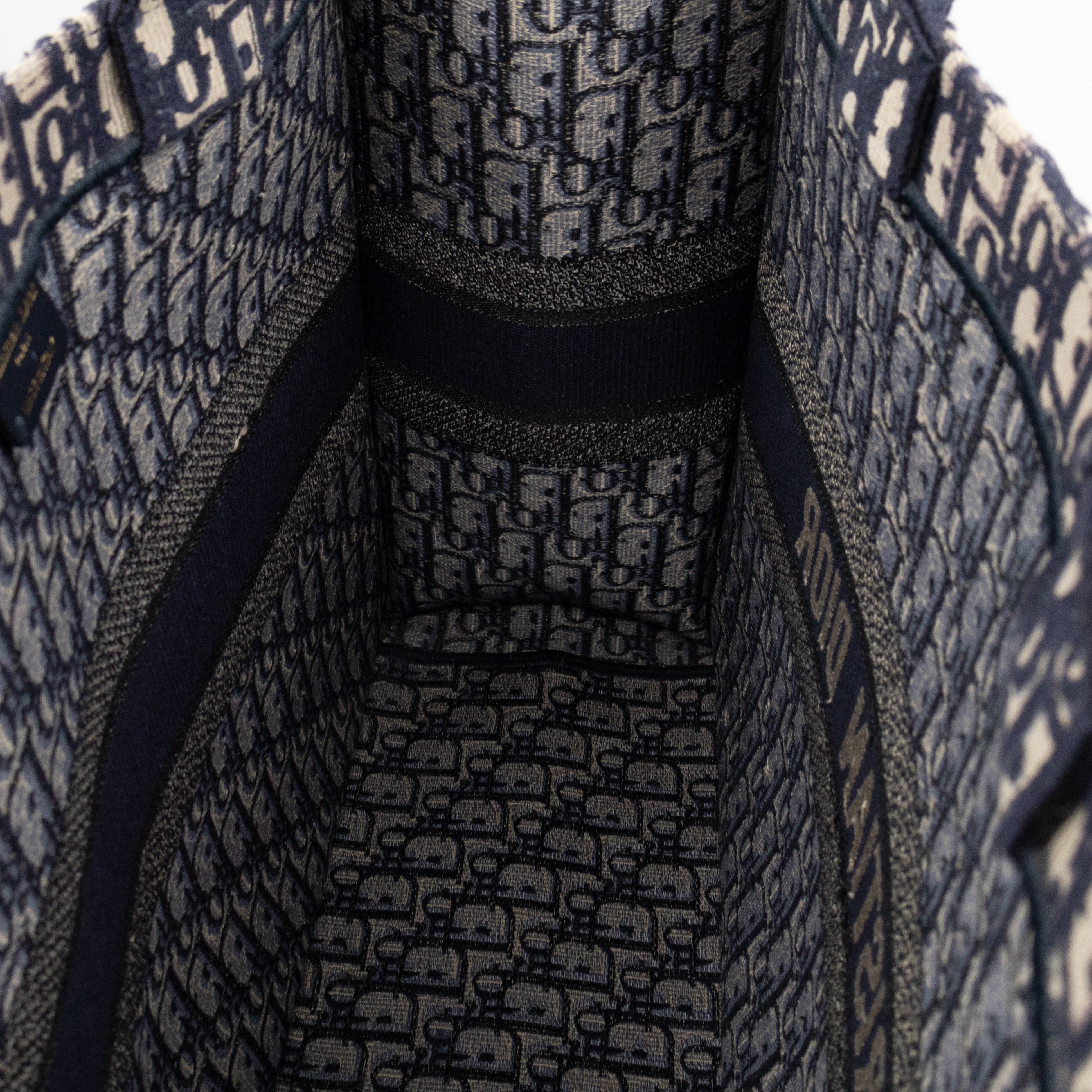 Book Tote Large Blue Oblique Embroidery