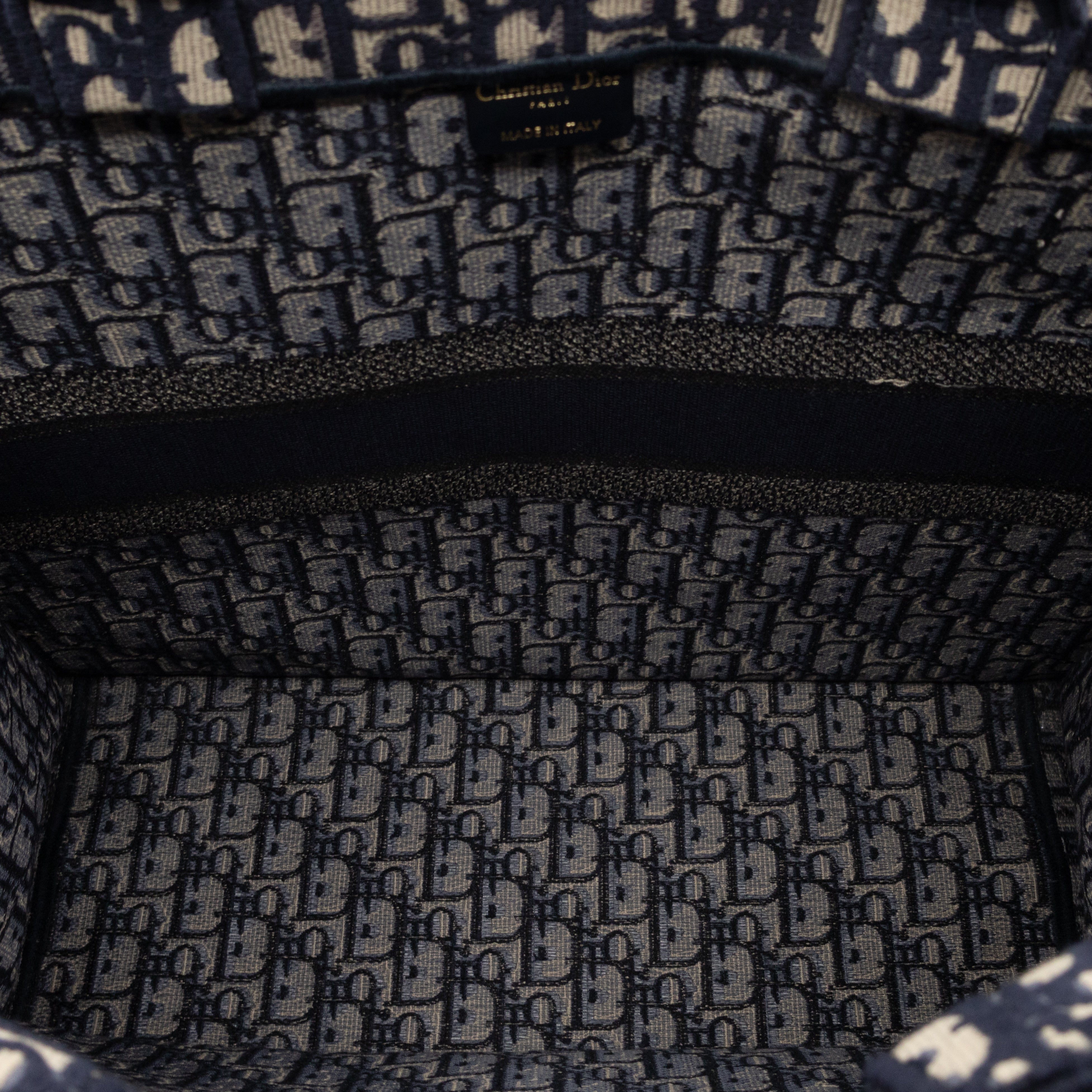 Book Tote Large Blue Oblique Embroidery