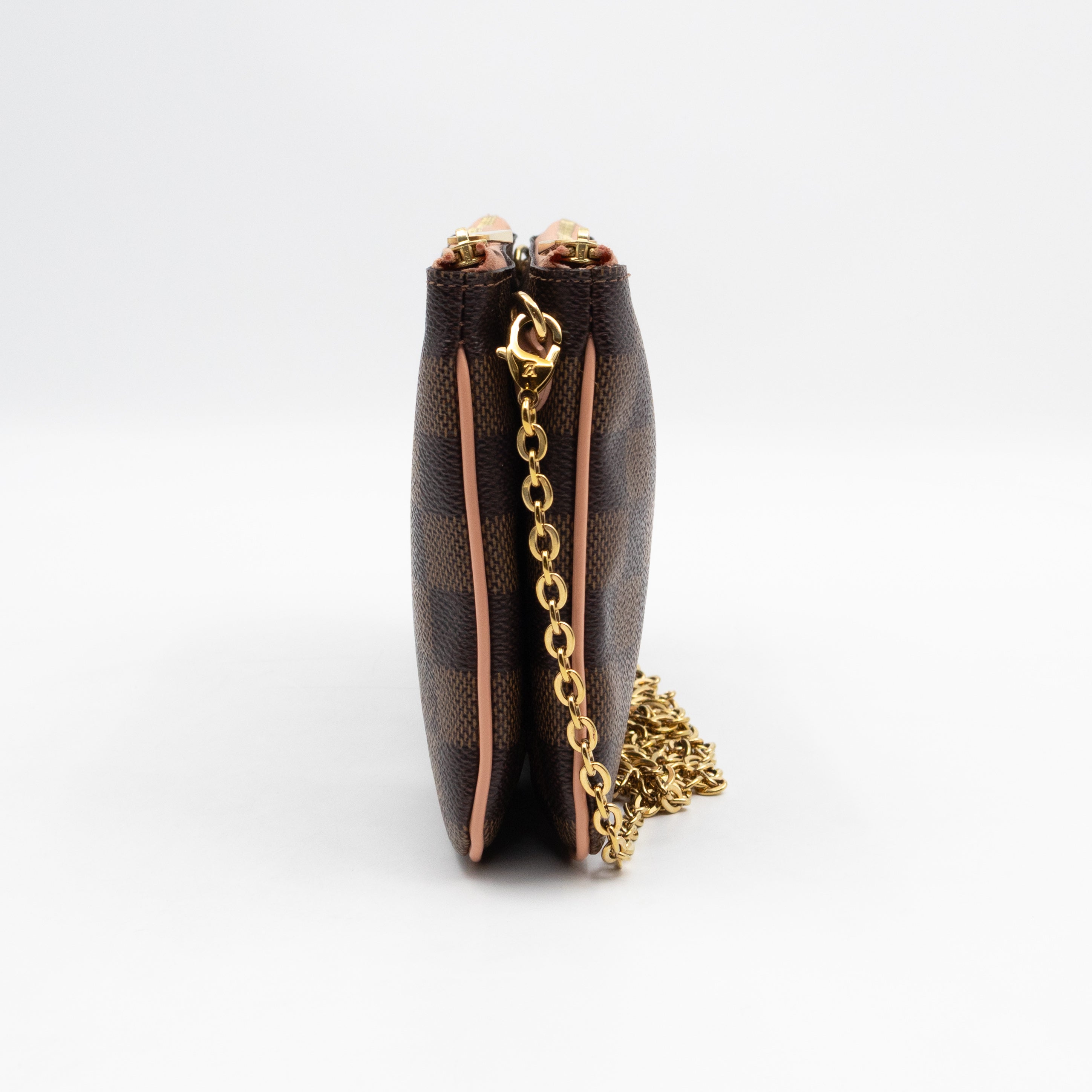 Double Zip Pochette Damier Ebene LV