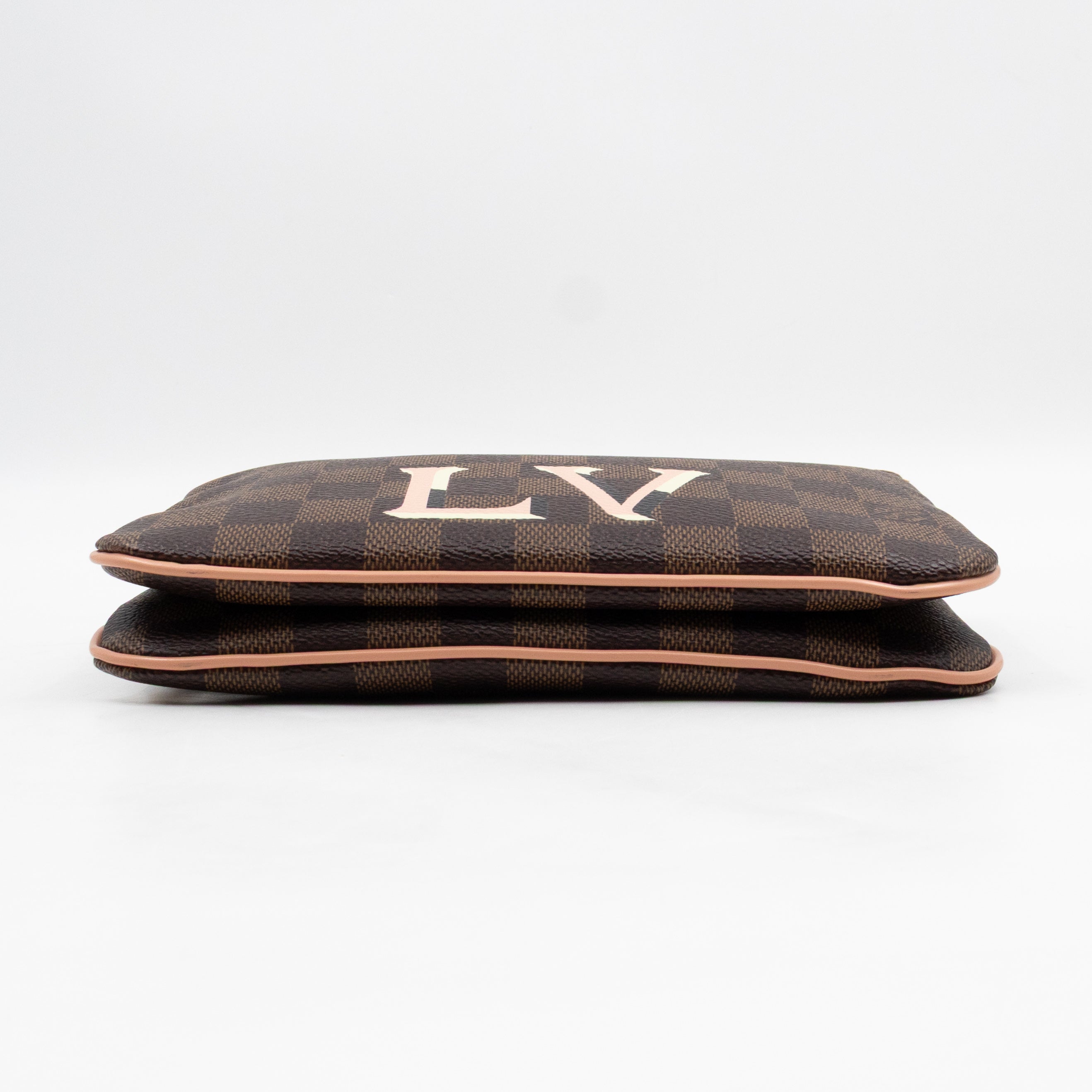 Double Zip Pochette Damier Ebene LV