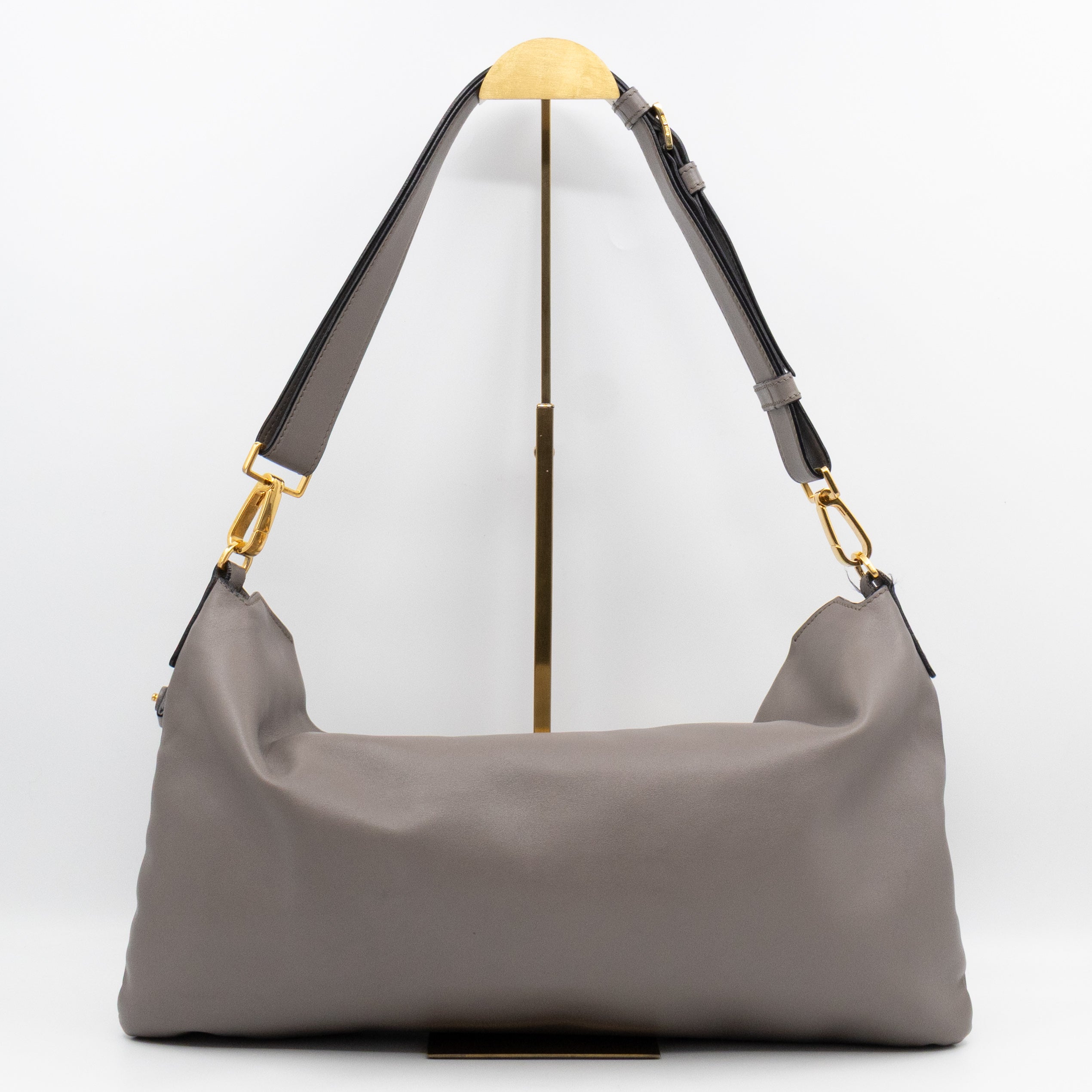 Shoulder Bag Argilla Grey Soft Calf Leather