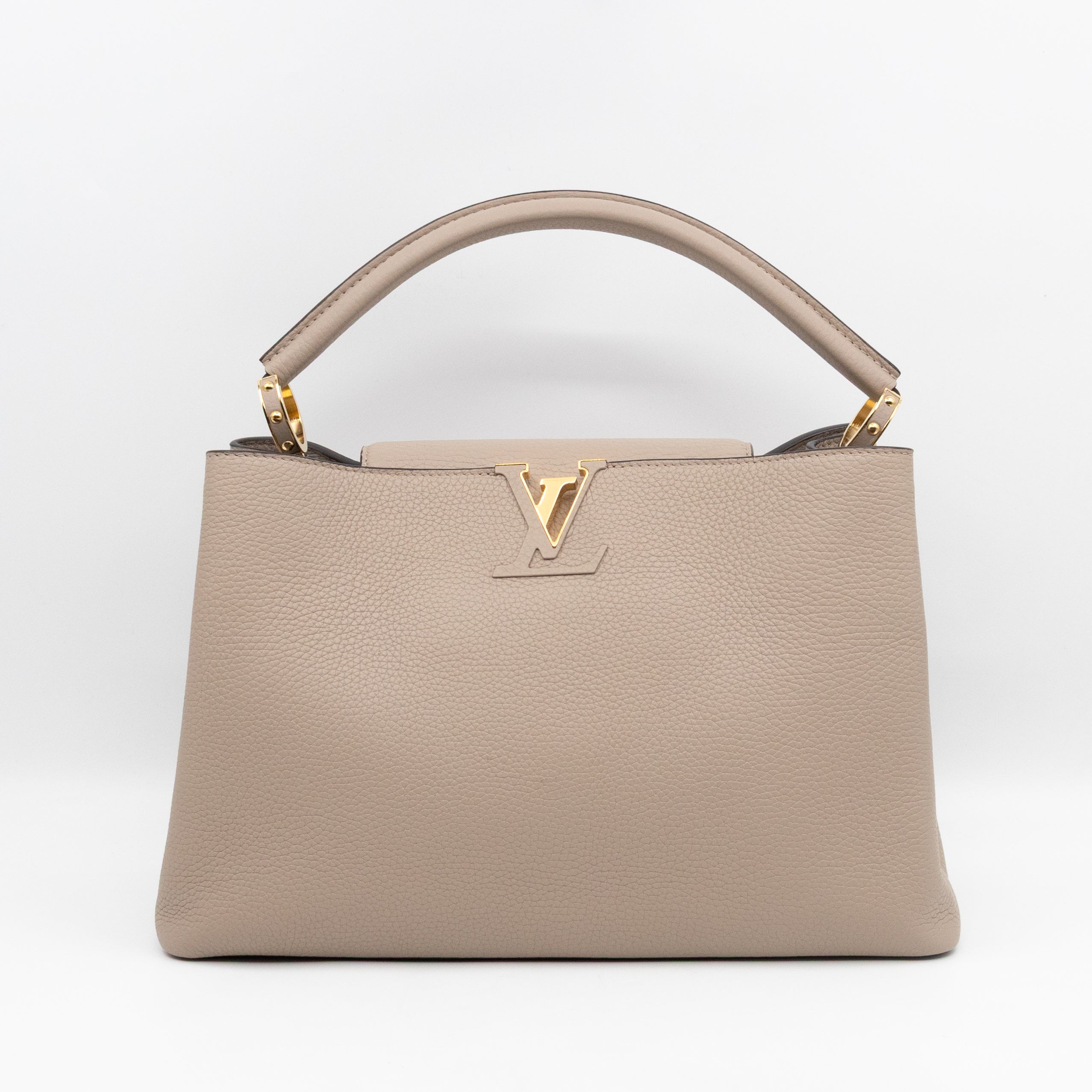 Capucines MM Beige Taurillon Leather