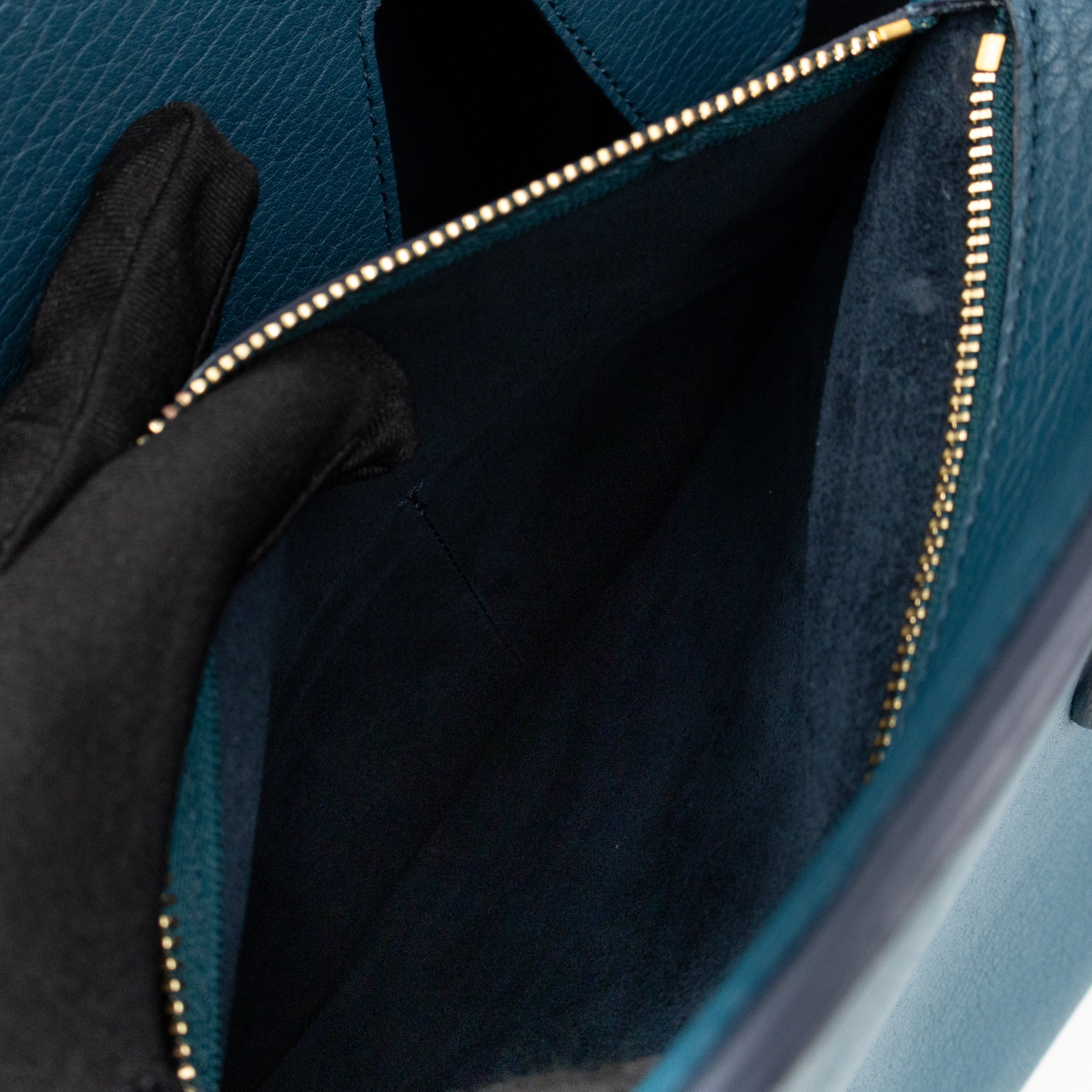 Tie Knot Tote Bag Medium Teal Leather