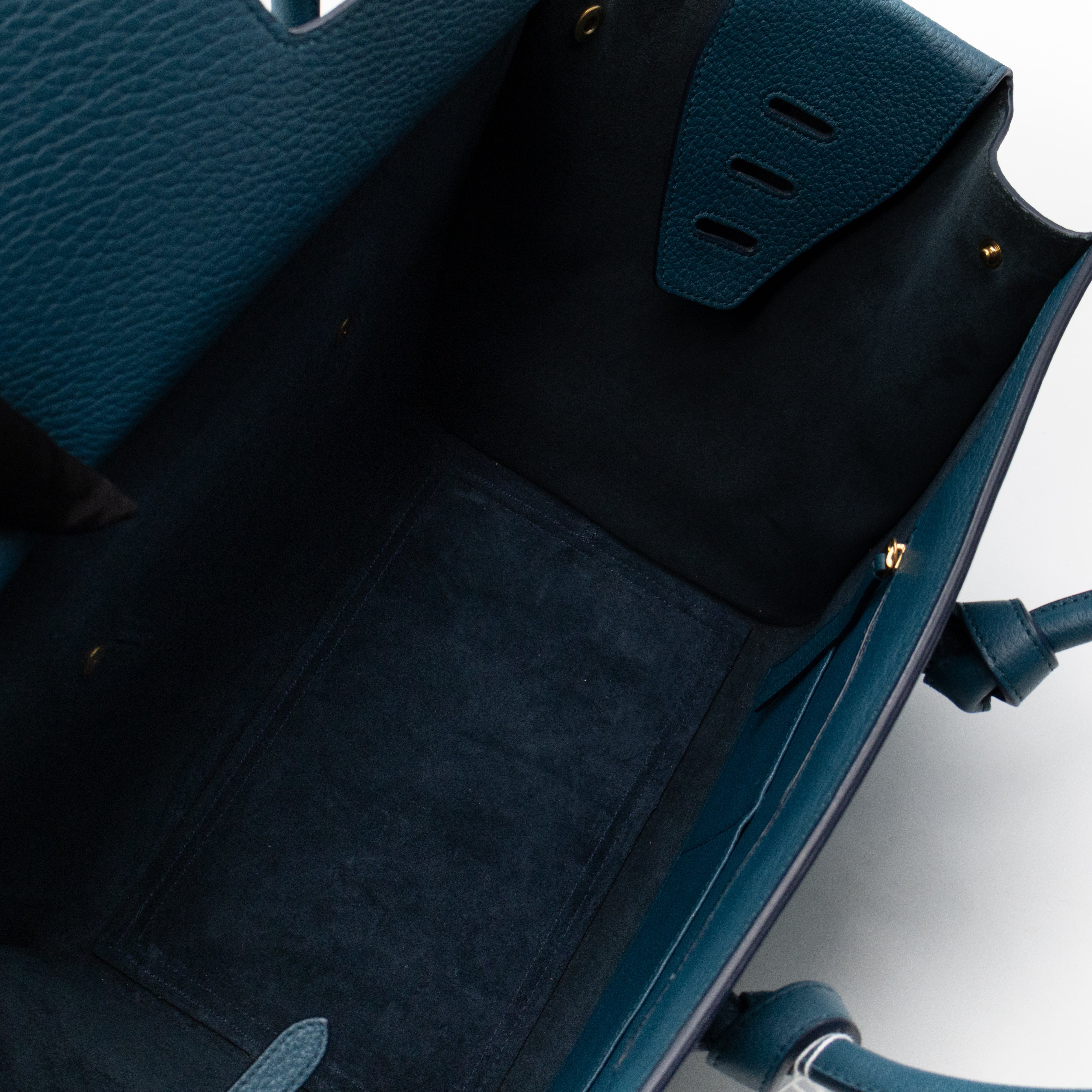 Tie Knot Tote Bag Medium Teal Leather