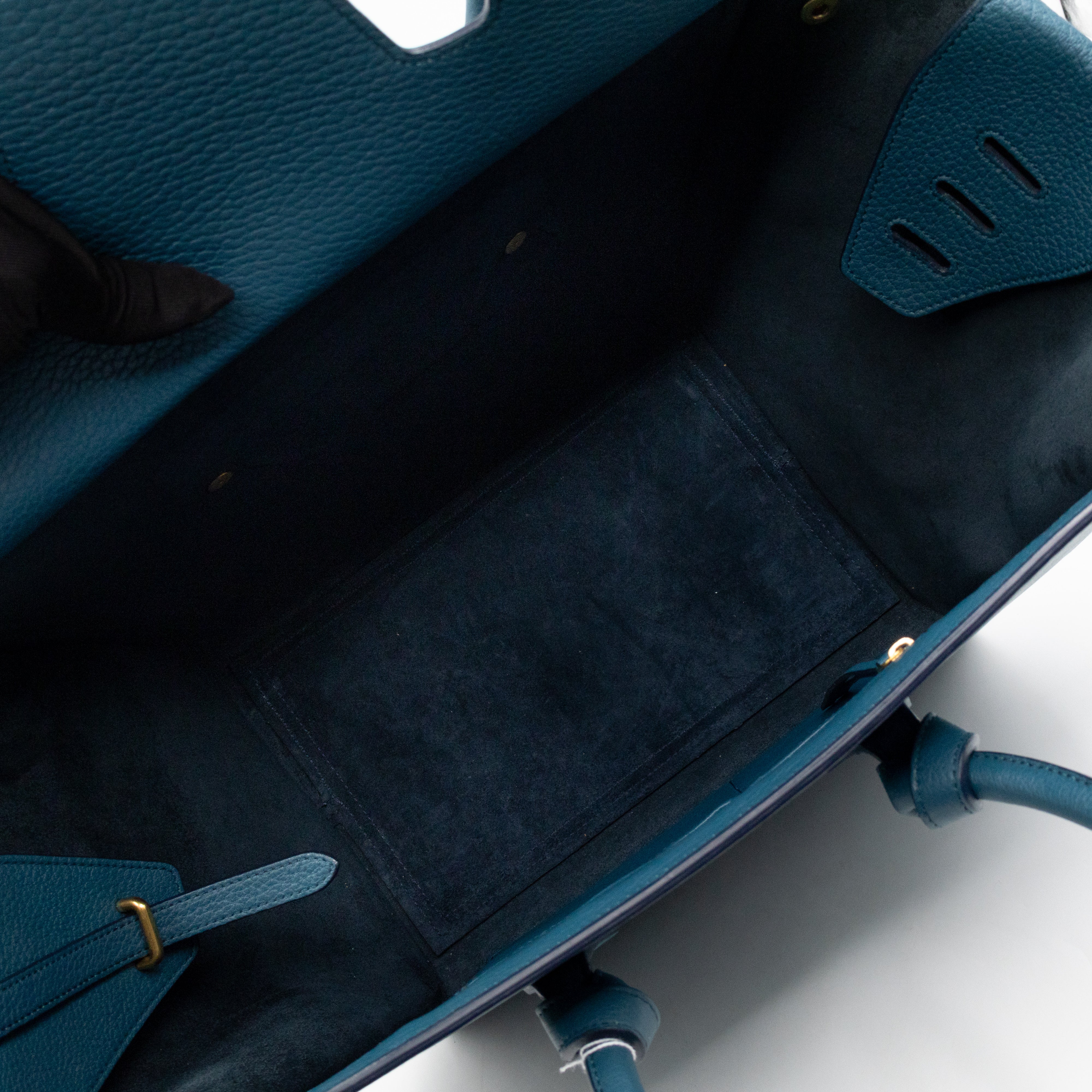 Tie Knot Tote Bag Medium Teal Leather