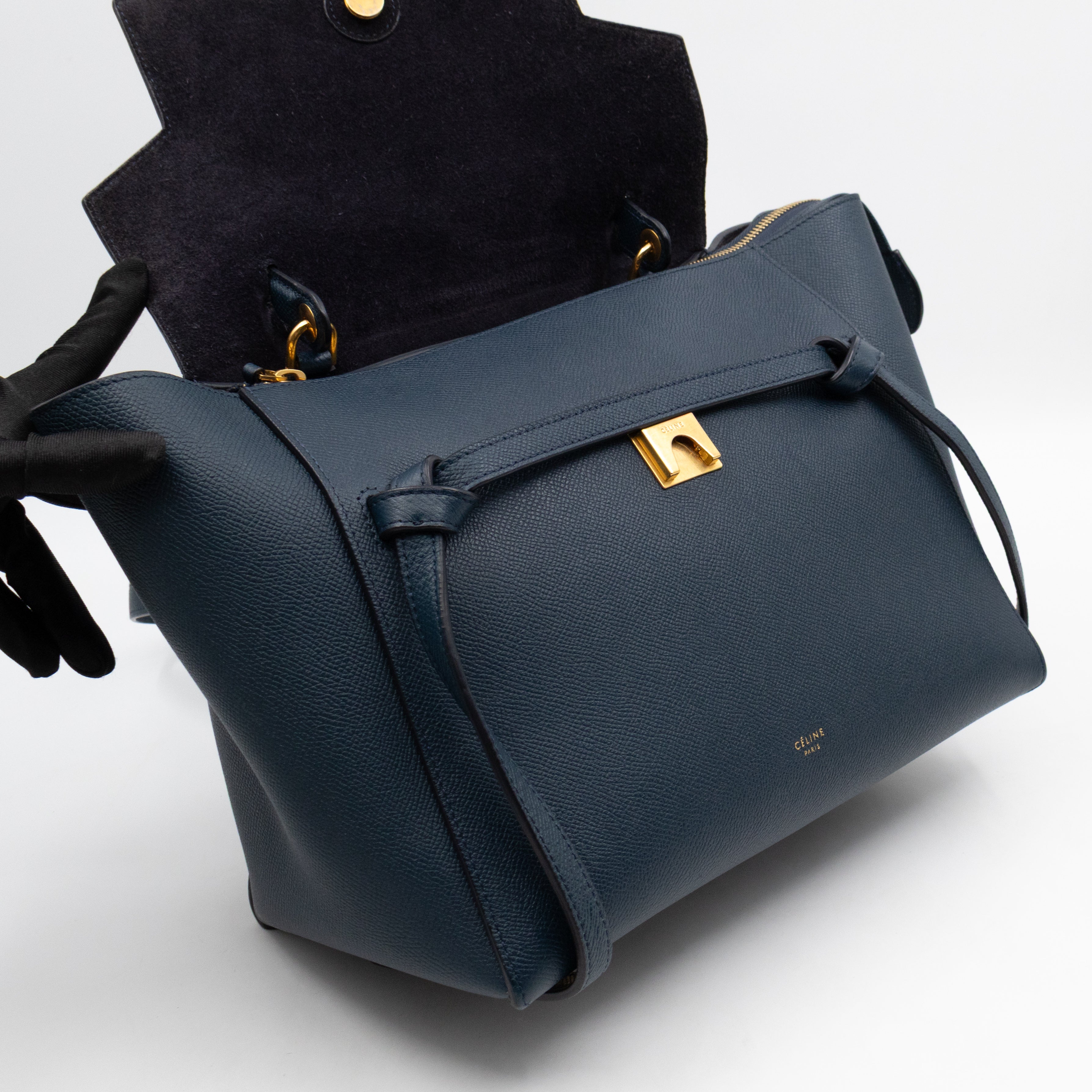Mini Belt Bag Blue Leather