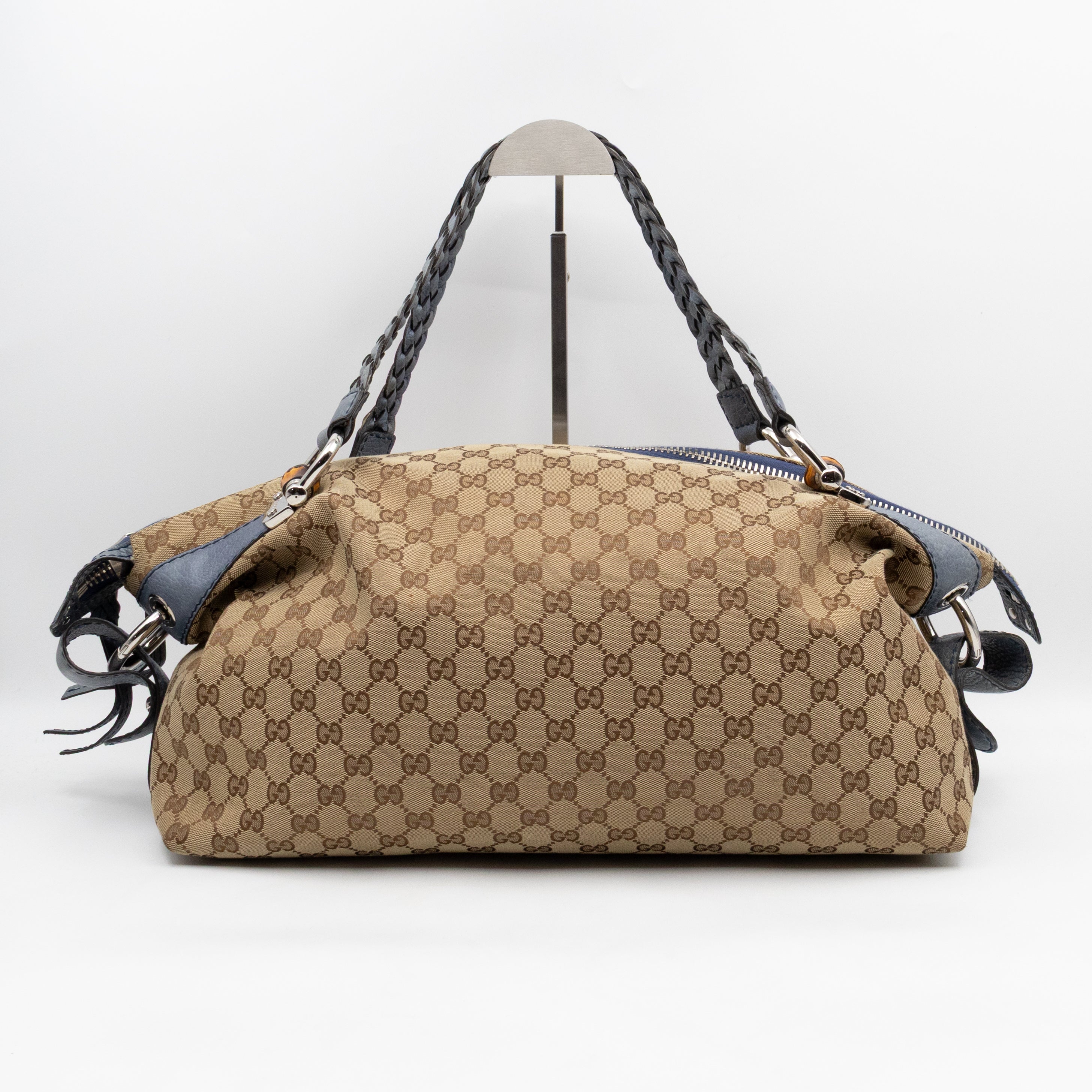 Bamboo Bar Medium Tote GG Supreme Blue Leather