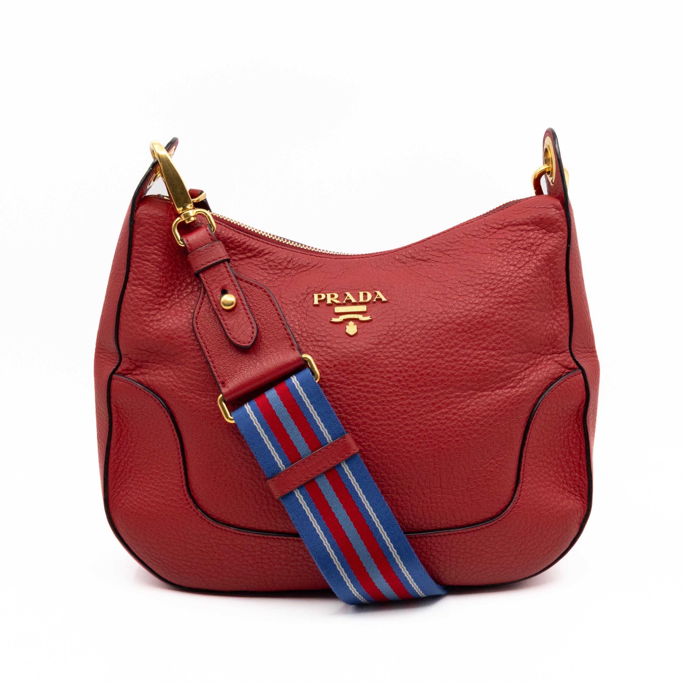 Crossbody Bag Red Vitello Daino Leather