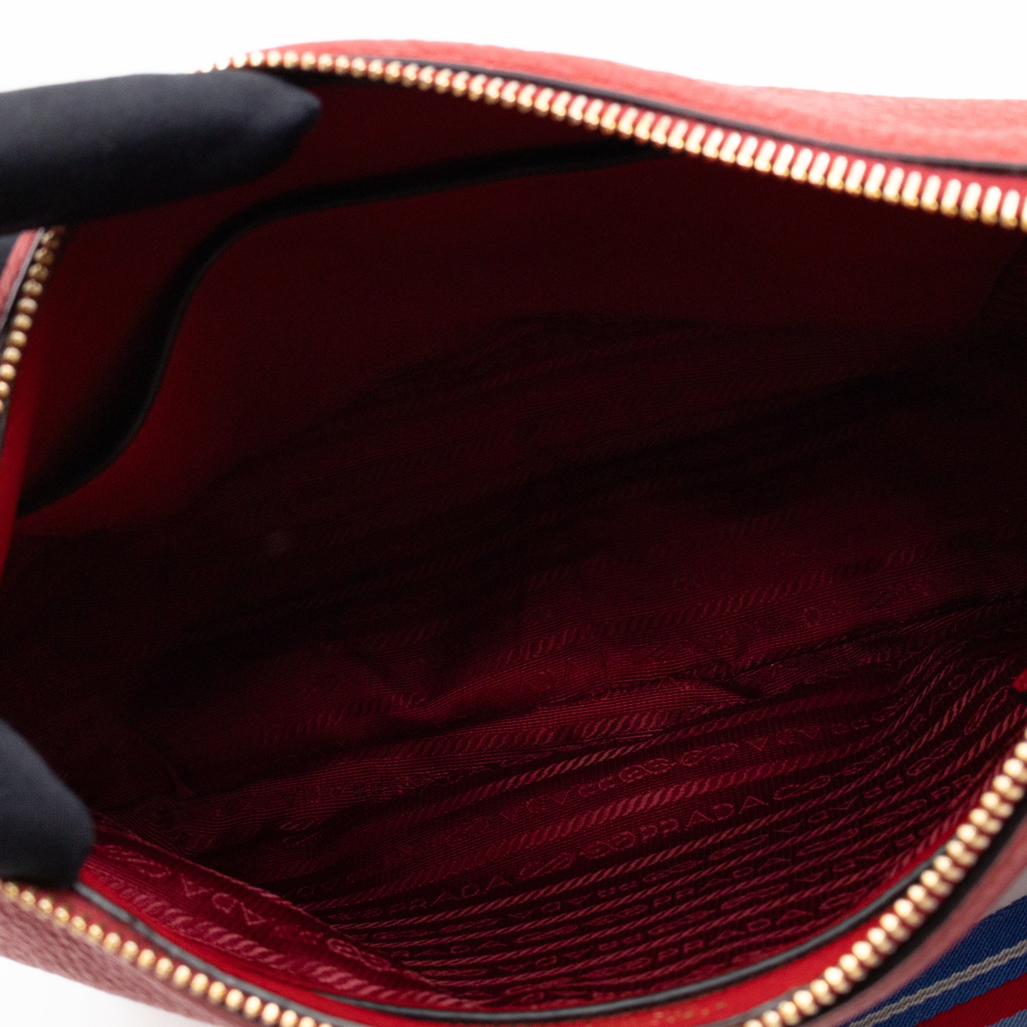 Crossbody Bag Red Vitello Daino Leather