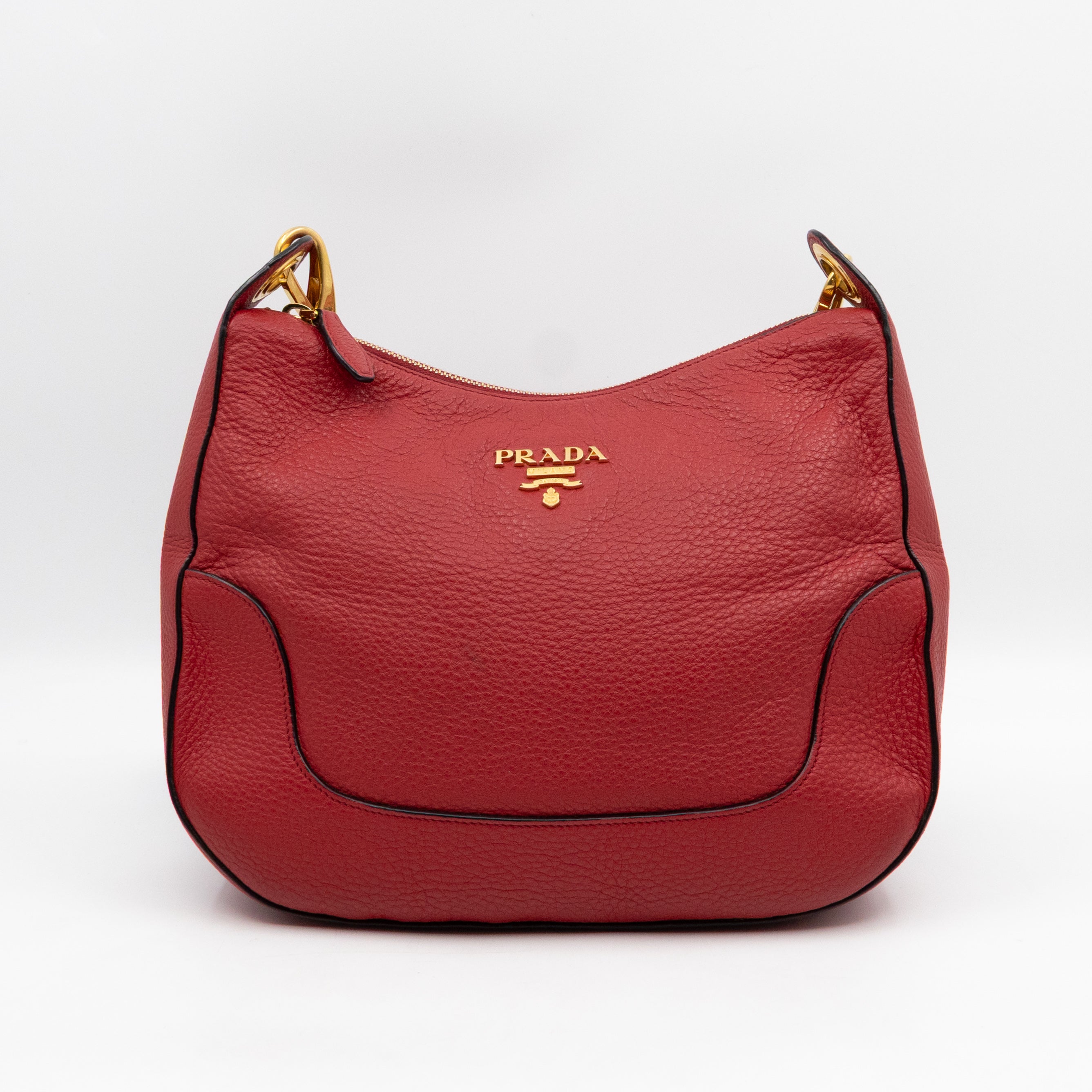 Crossbody Bag Red Vitello Daino Leather
