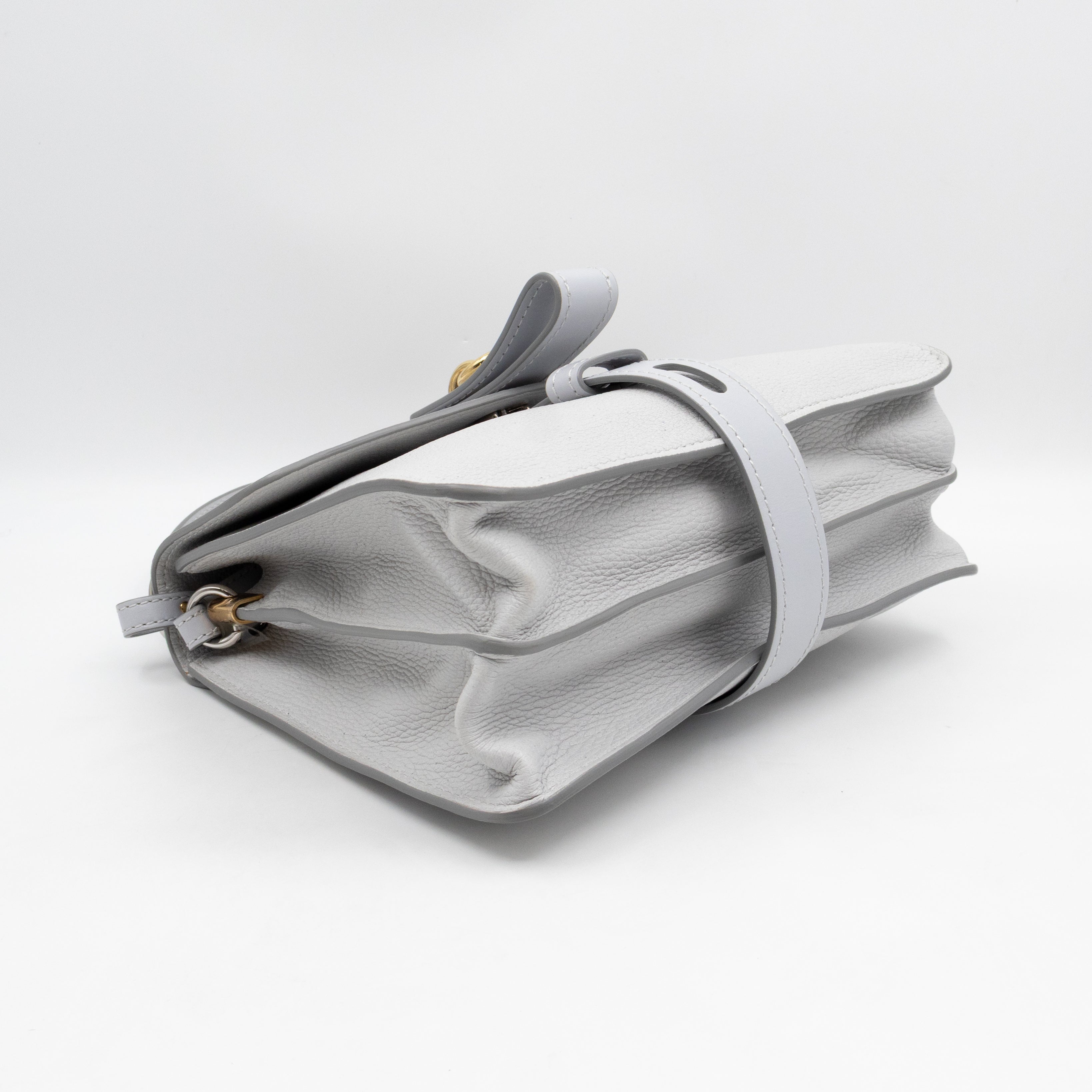 Aby Day Medium Top Handle Shoulder Bag Light Grey Leather