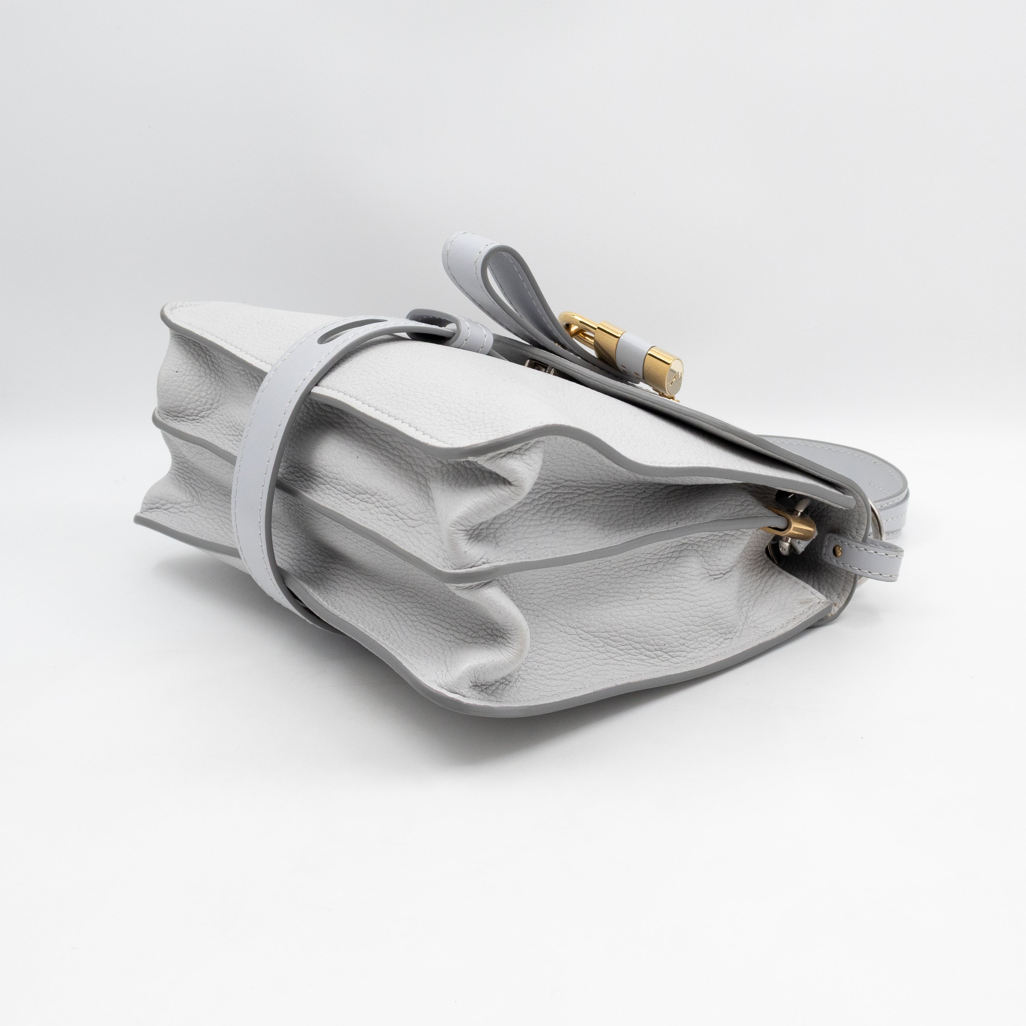 Aby Day Medium Top Handle Shoulder Bag Light Grey Leather
