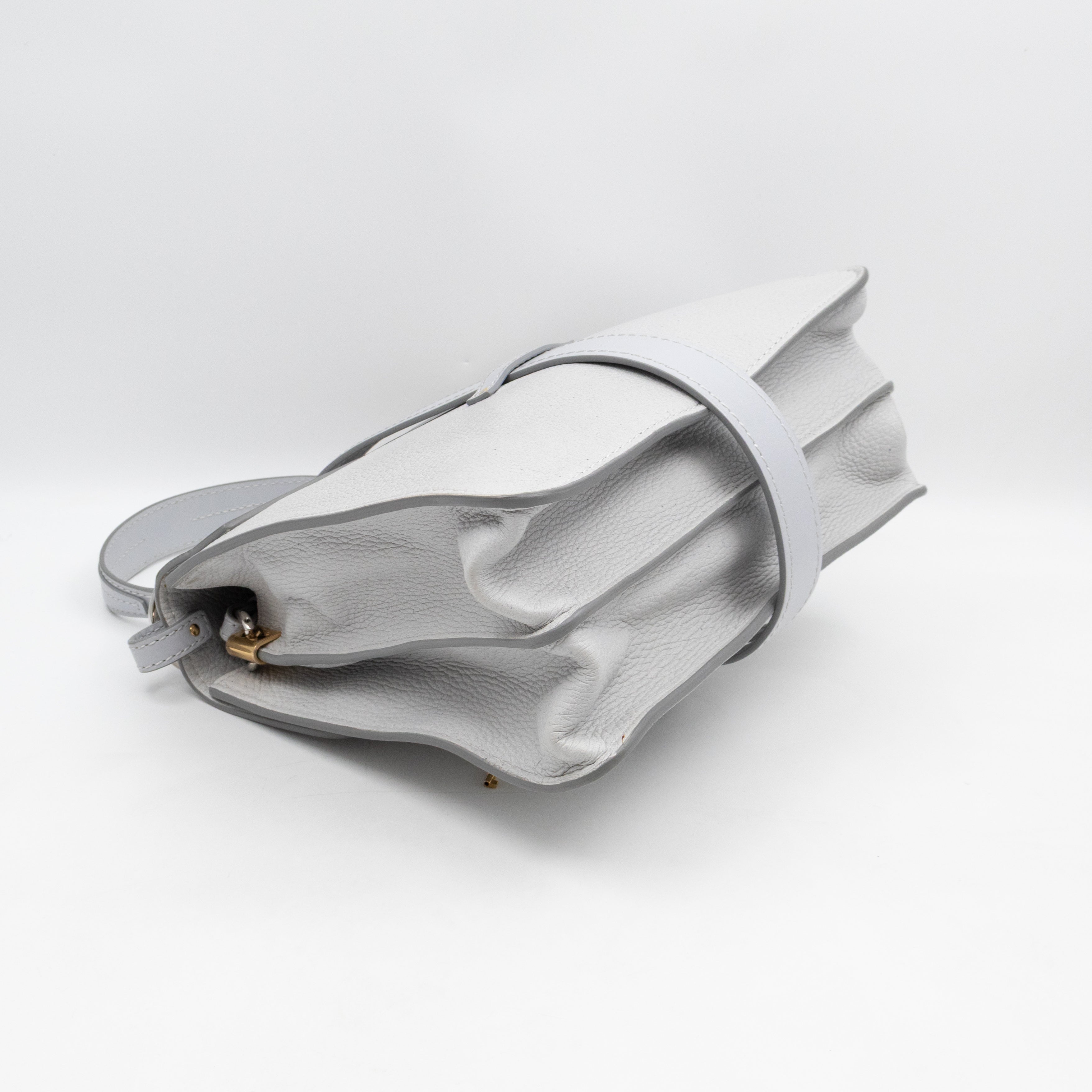 Aby Day Medium Top Handle Shoulder Bag Light Grey Leather
