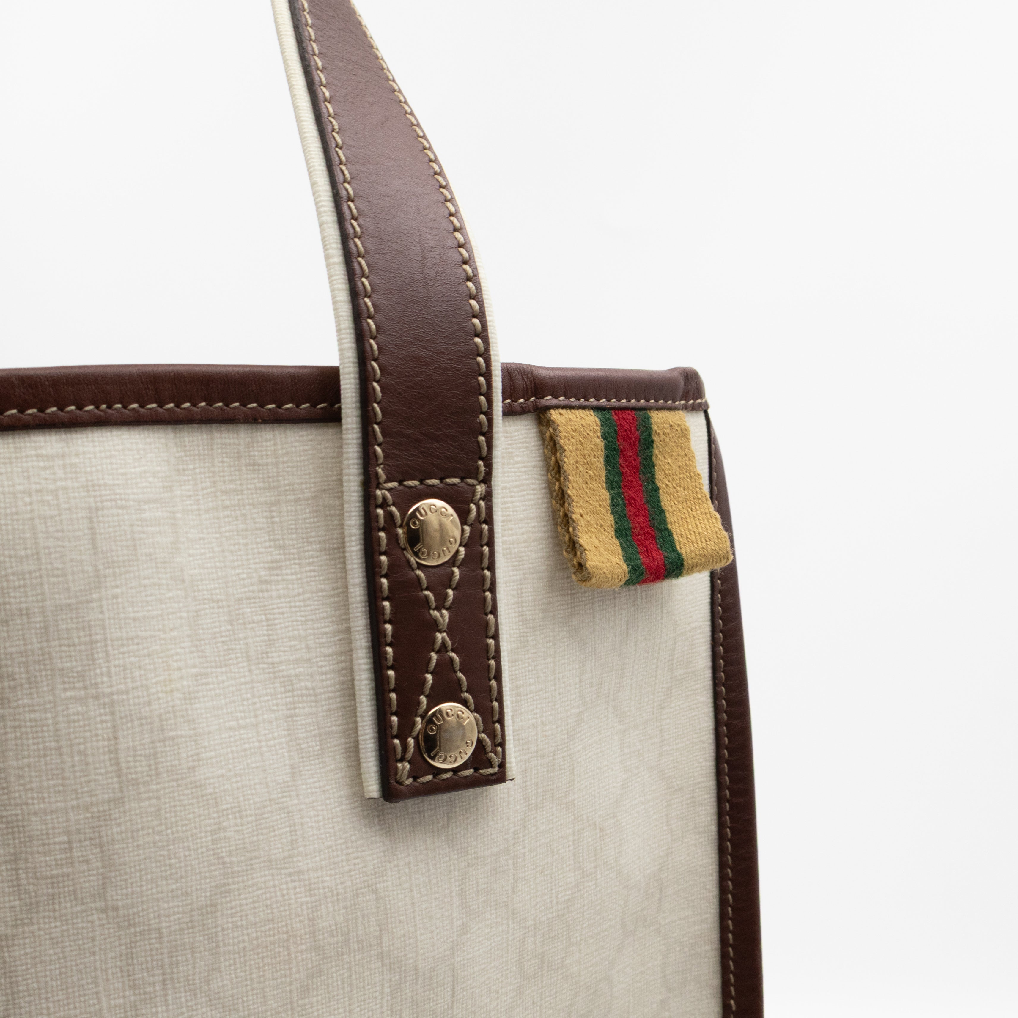 Web Loop Tote Medium White GG Supreme Canvas