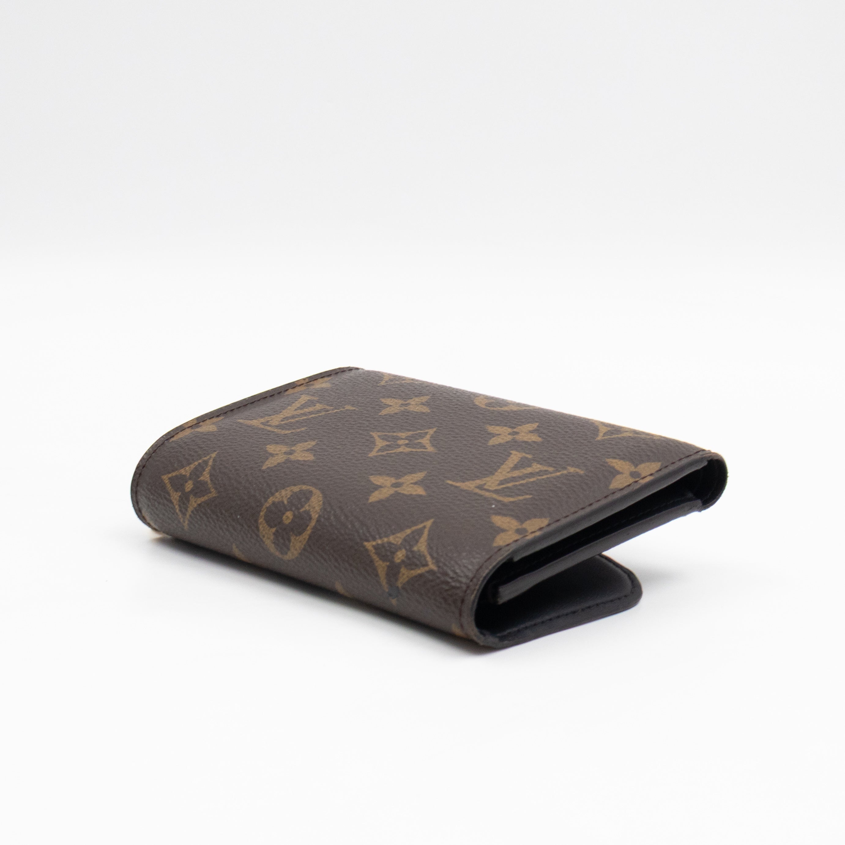 Flower Lock Compact Wallet Monogram Black