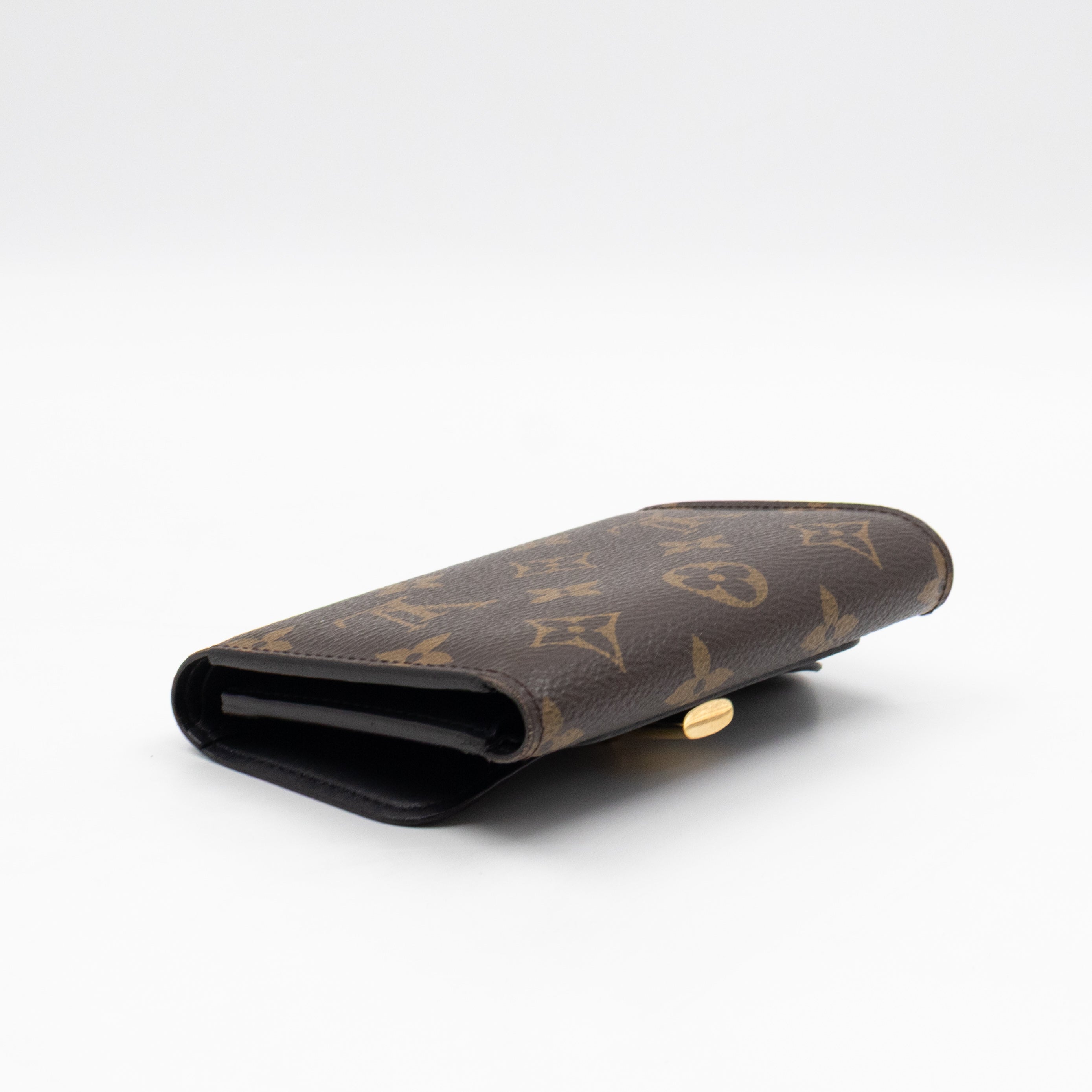 Flower Lock Compact Wallet Monogram Black