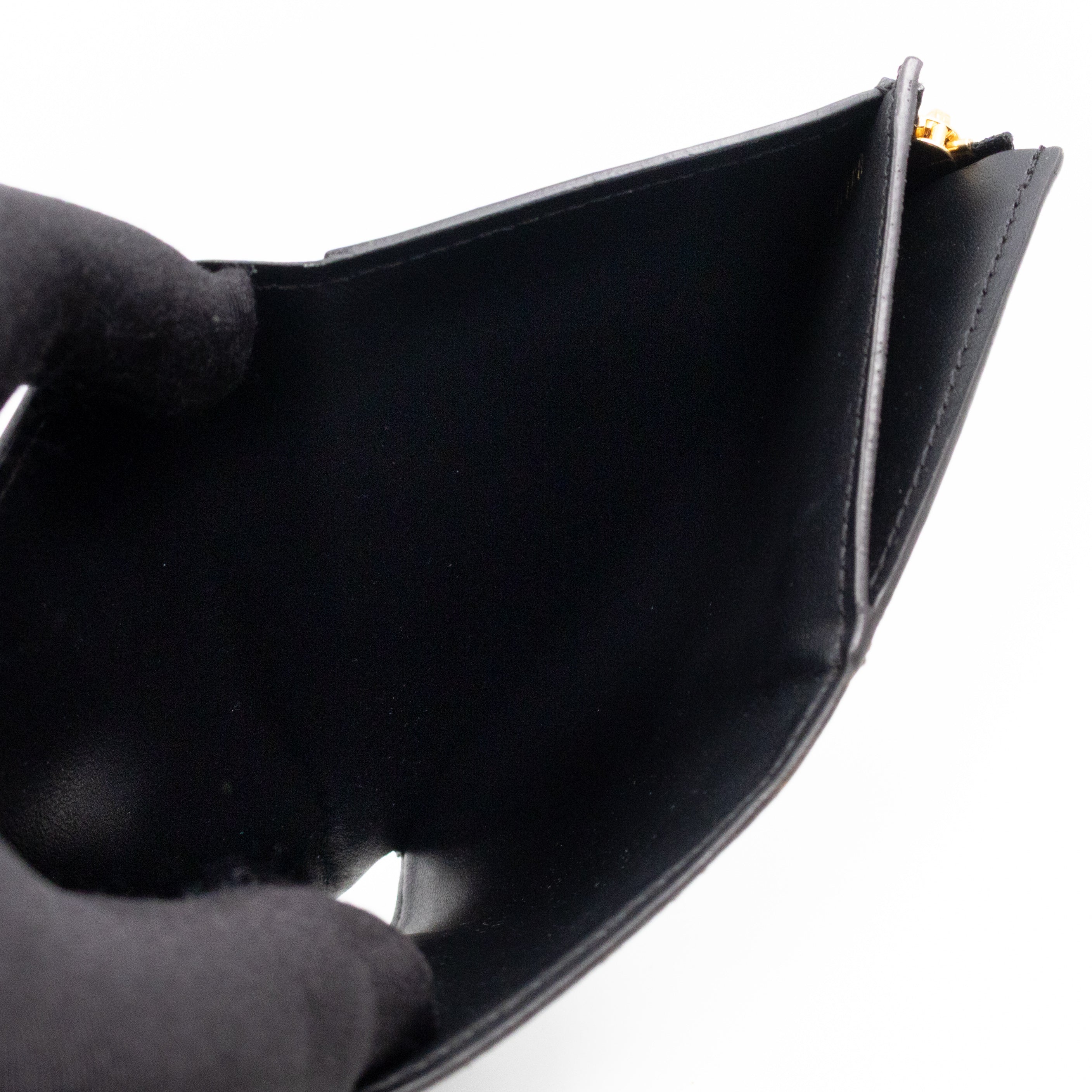 Flower Lock Compact Wallet Monogram Black