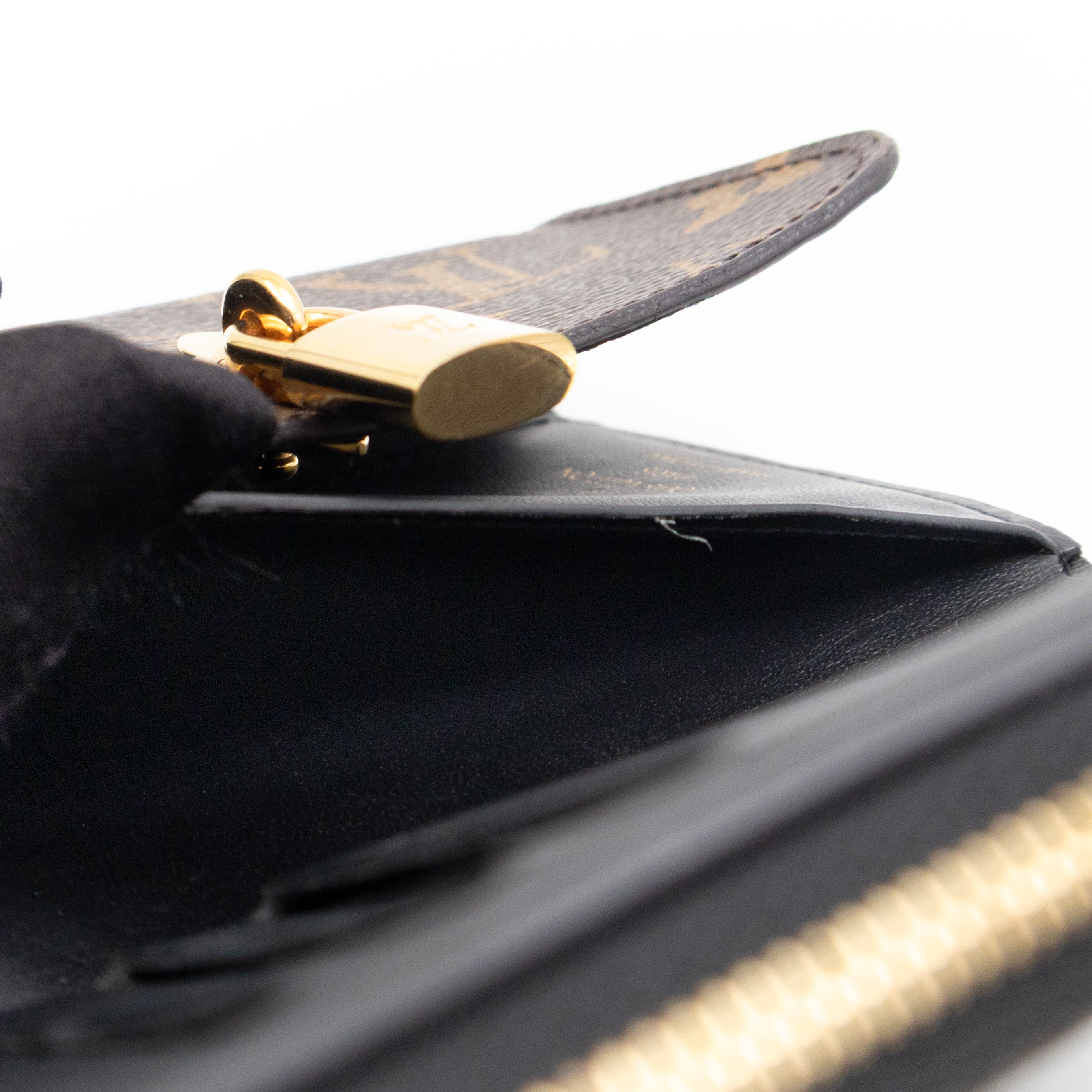 Flower Lock Compact Wallet Monogram Black