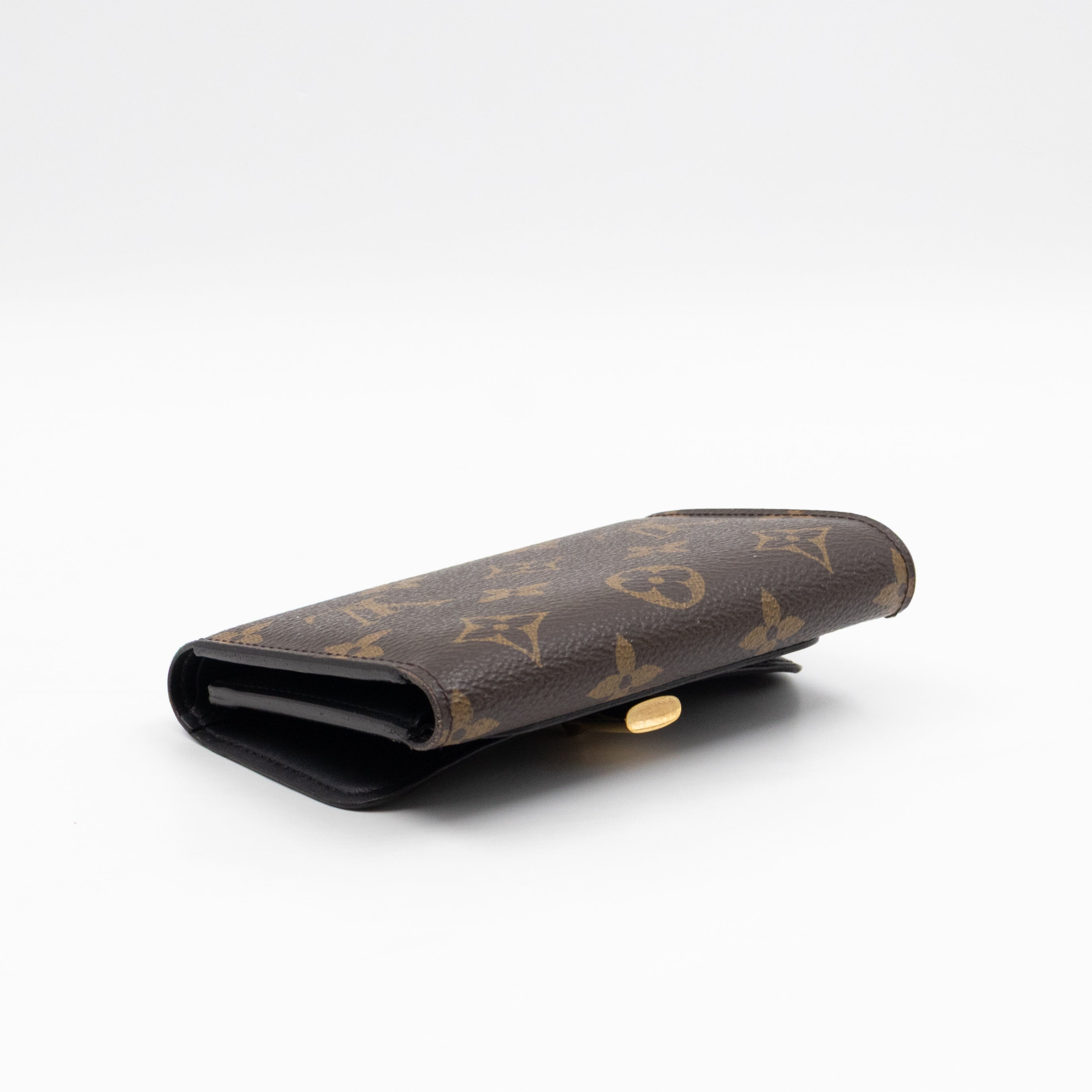 Flower Lock Compact Wallet Monogram Black