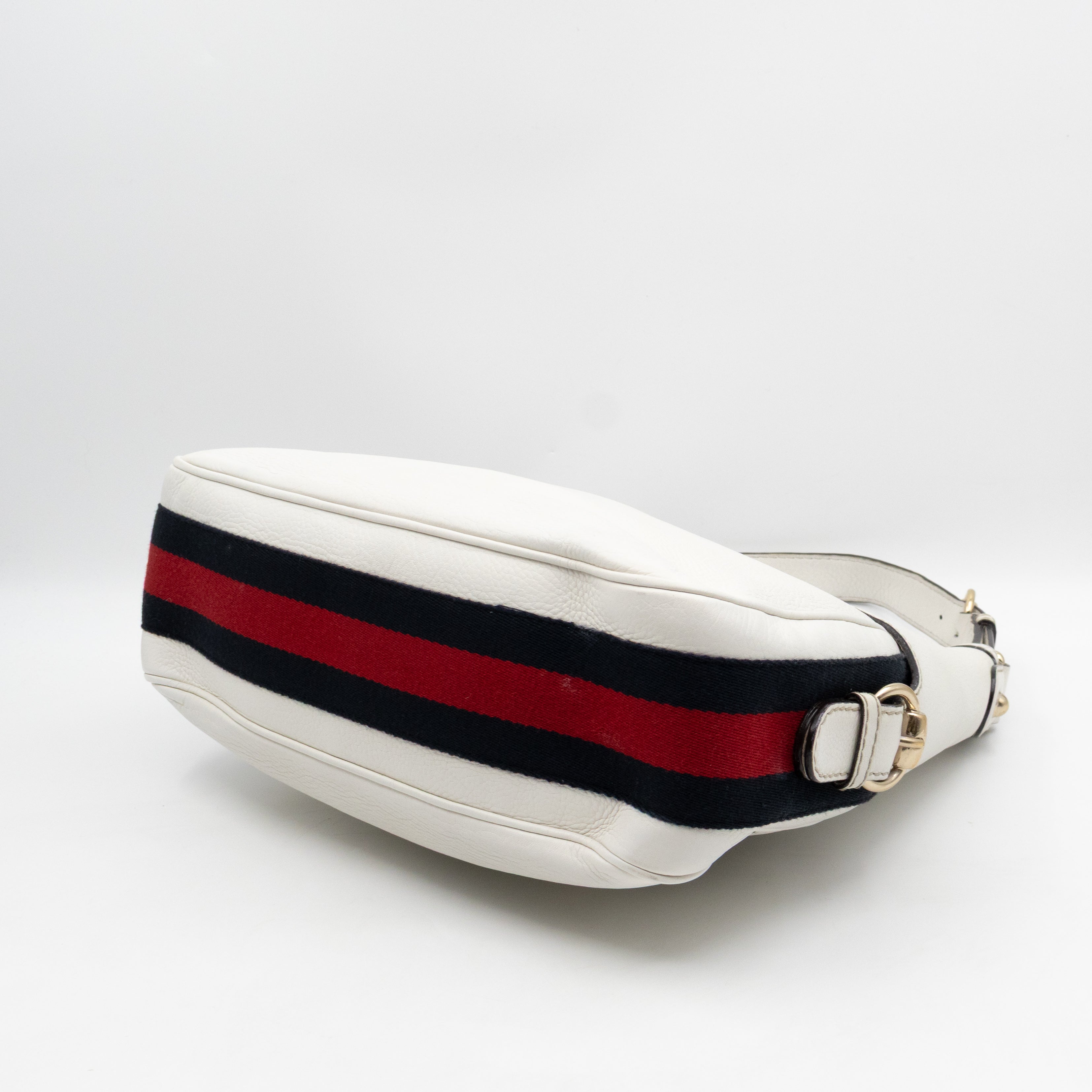 Heritage Horsebit Hobo White Leather