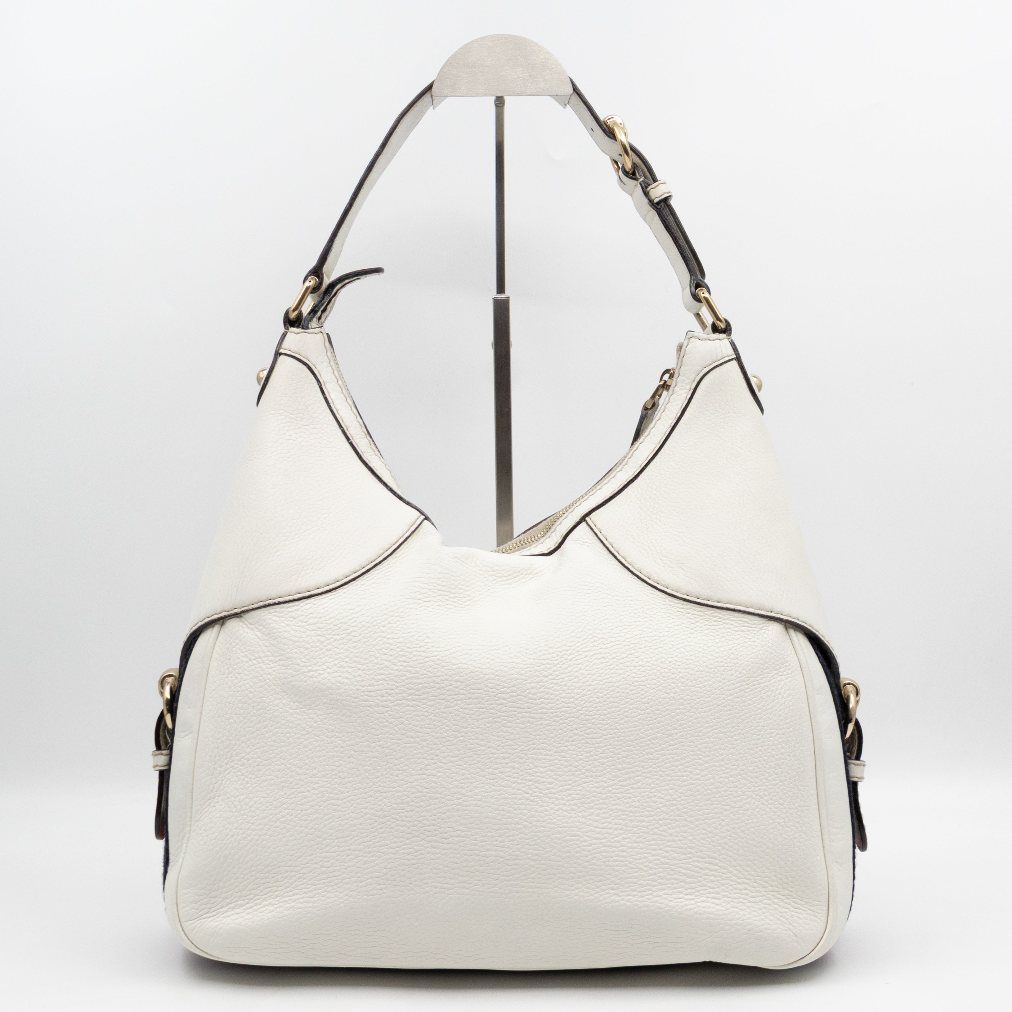 Heritage Horsebit Hobo White Leather
