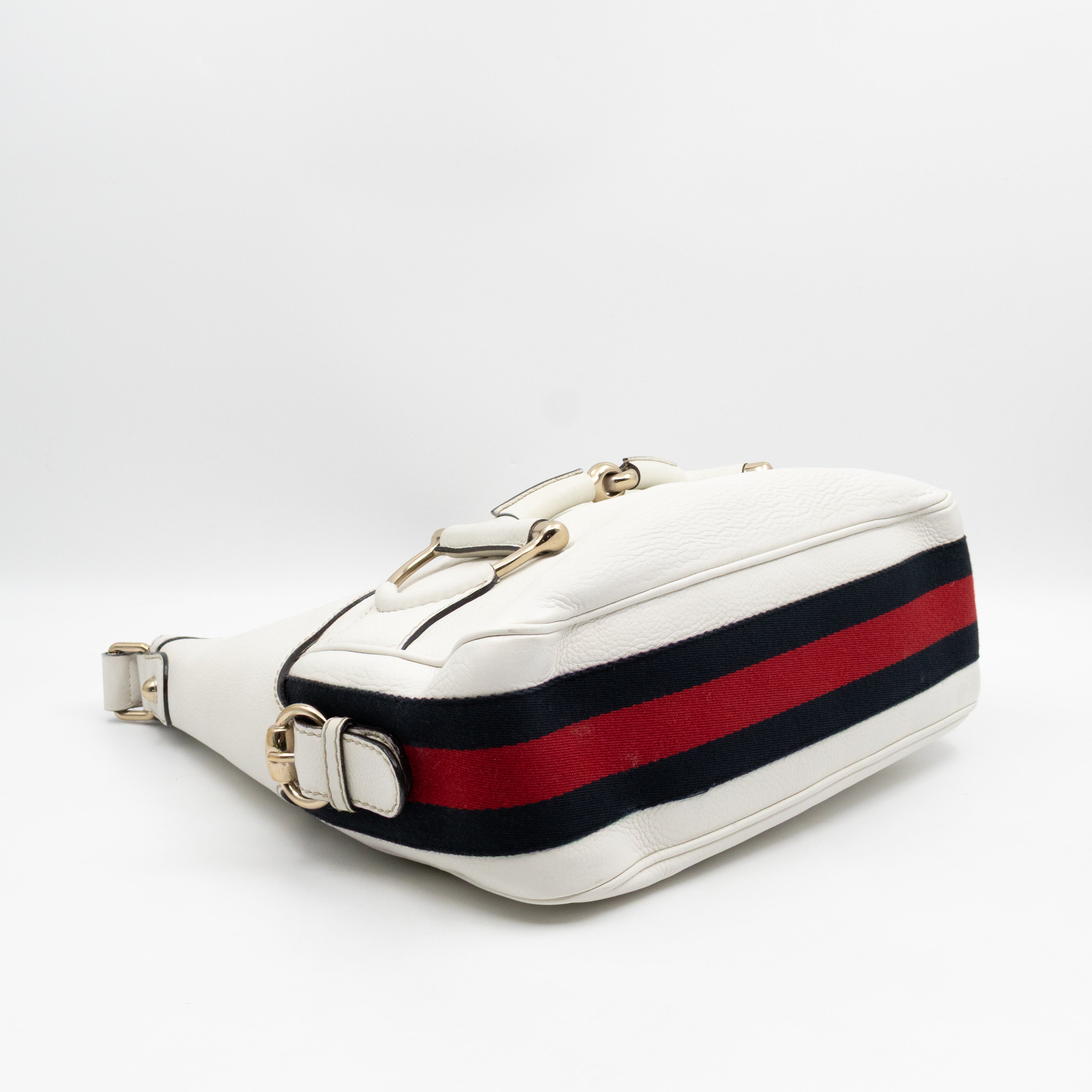 Heritage Horsebit Hobo White Leather