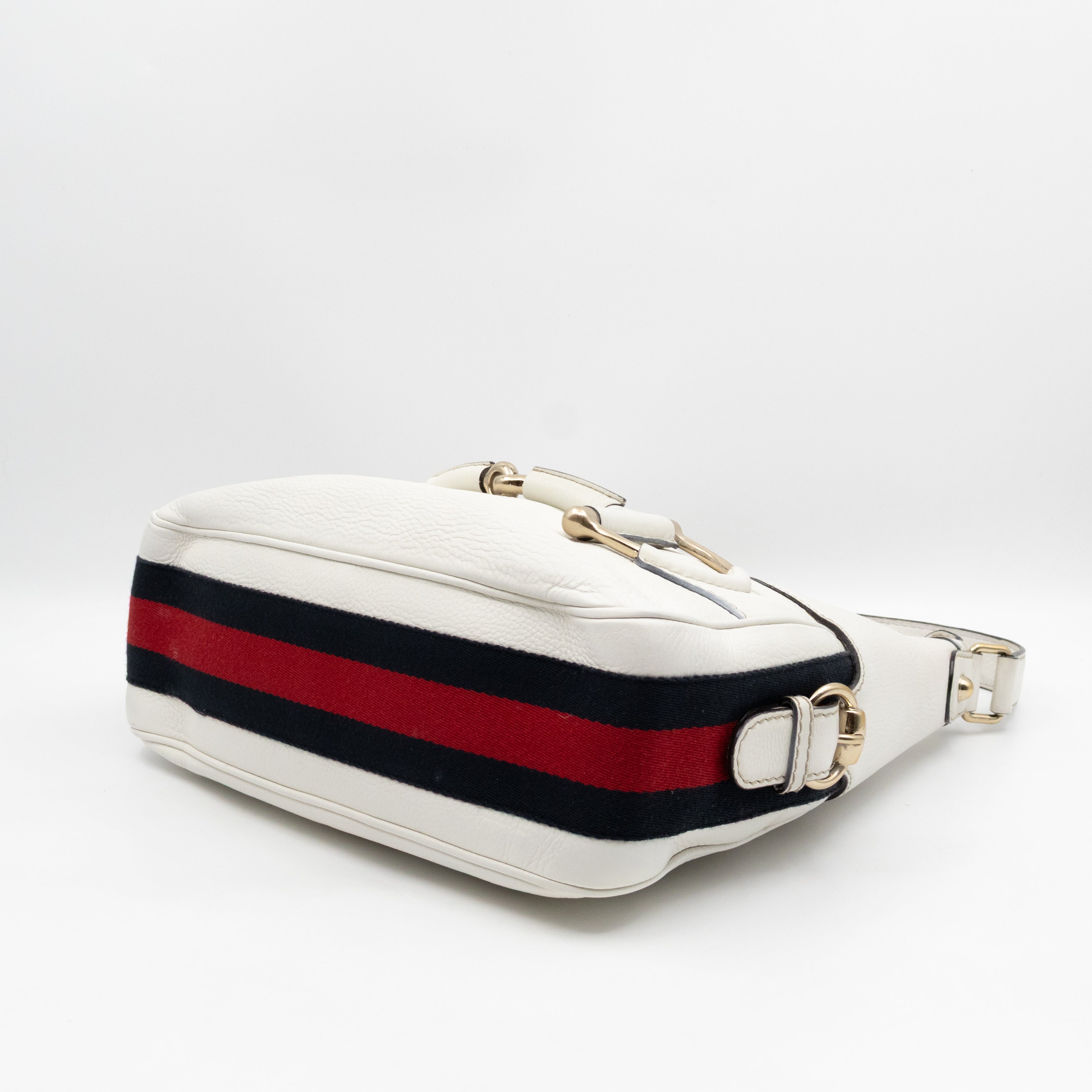 Heritage Horsebit Hobo White Leather