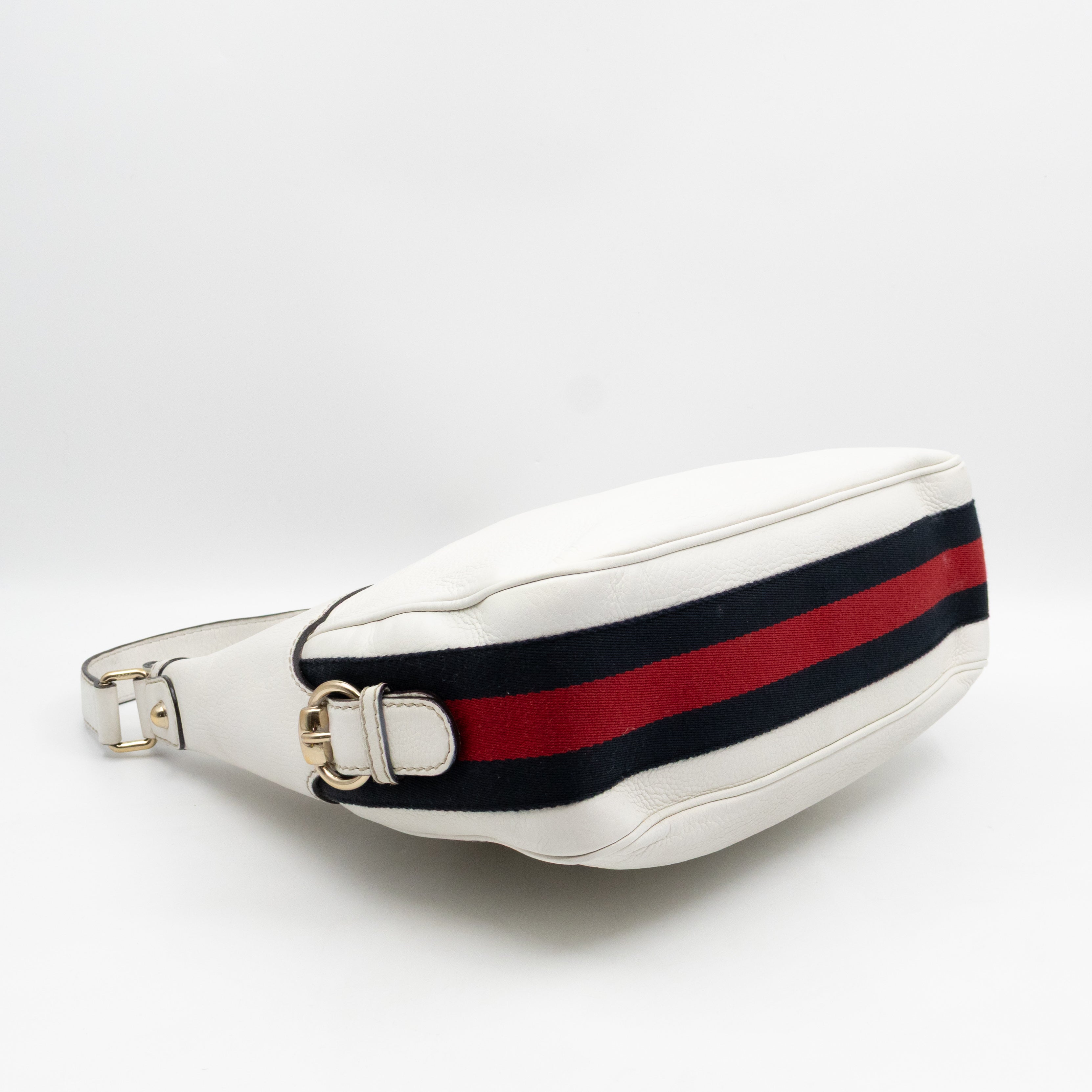 Heritage Horsebit Hobo White Leather