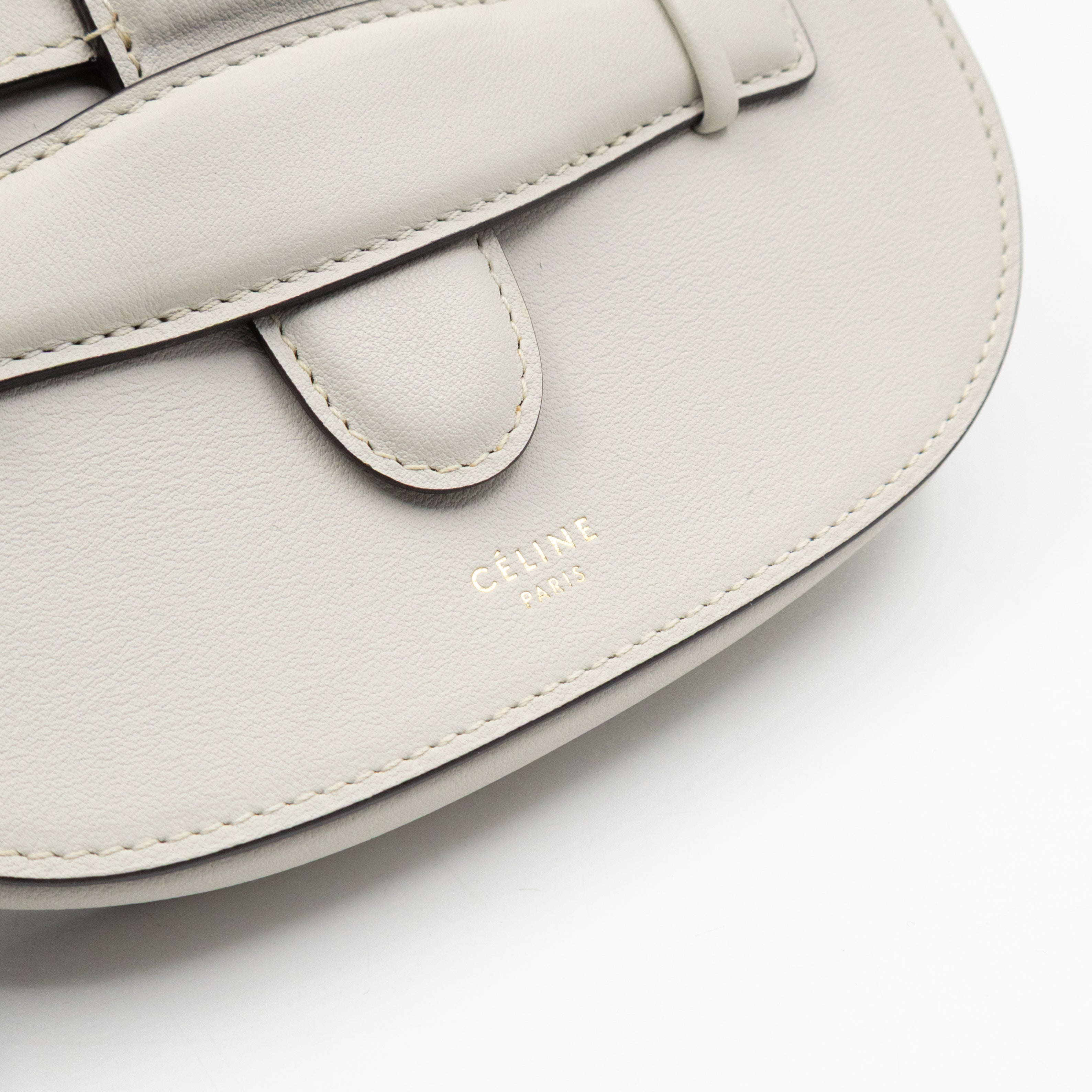 Symmetrical Mini Crossbody Bag White Leather