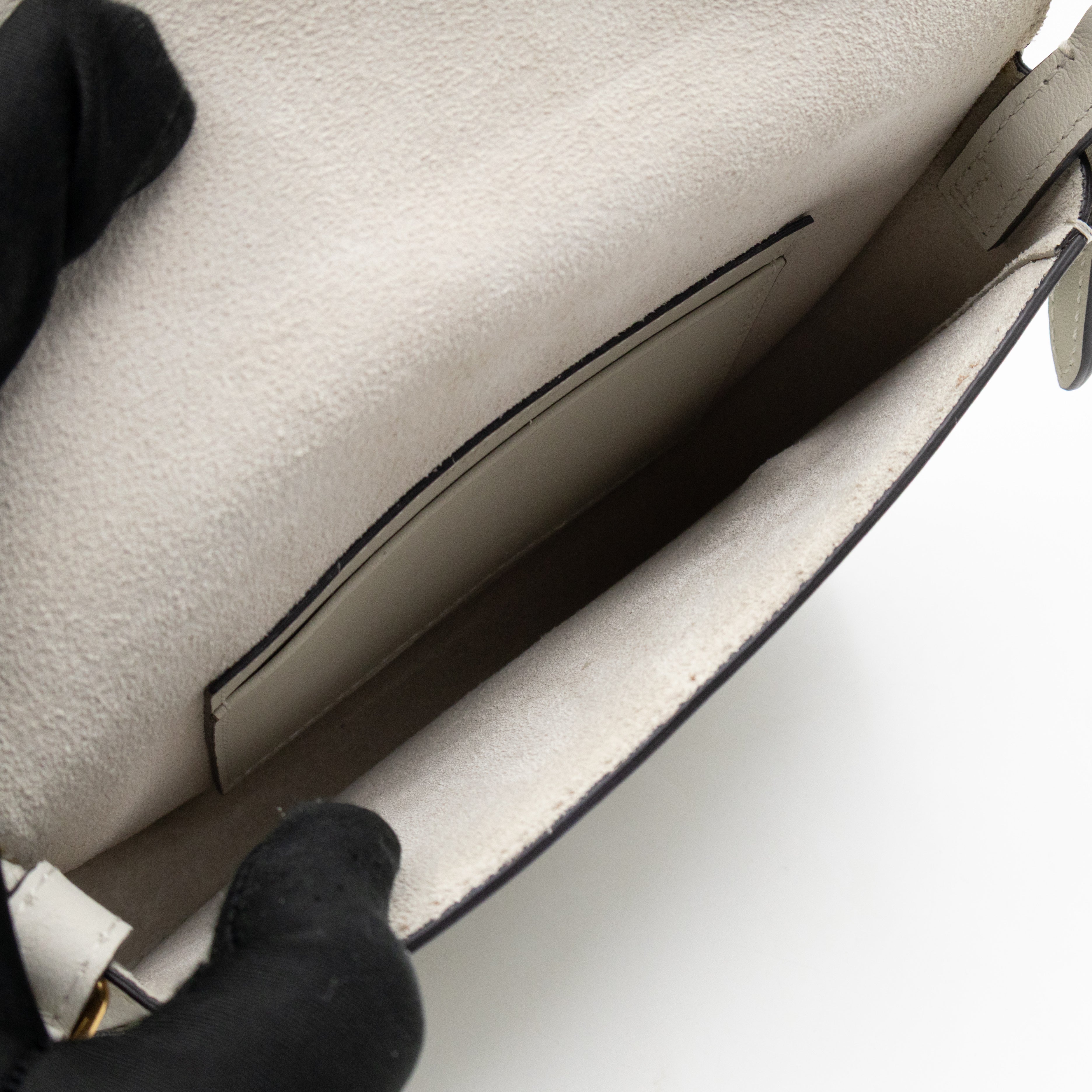 Symmetrical Mini Crossbody Bag White Leather