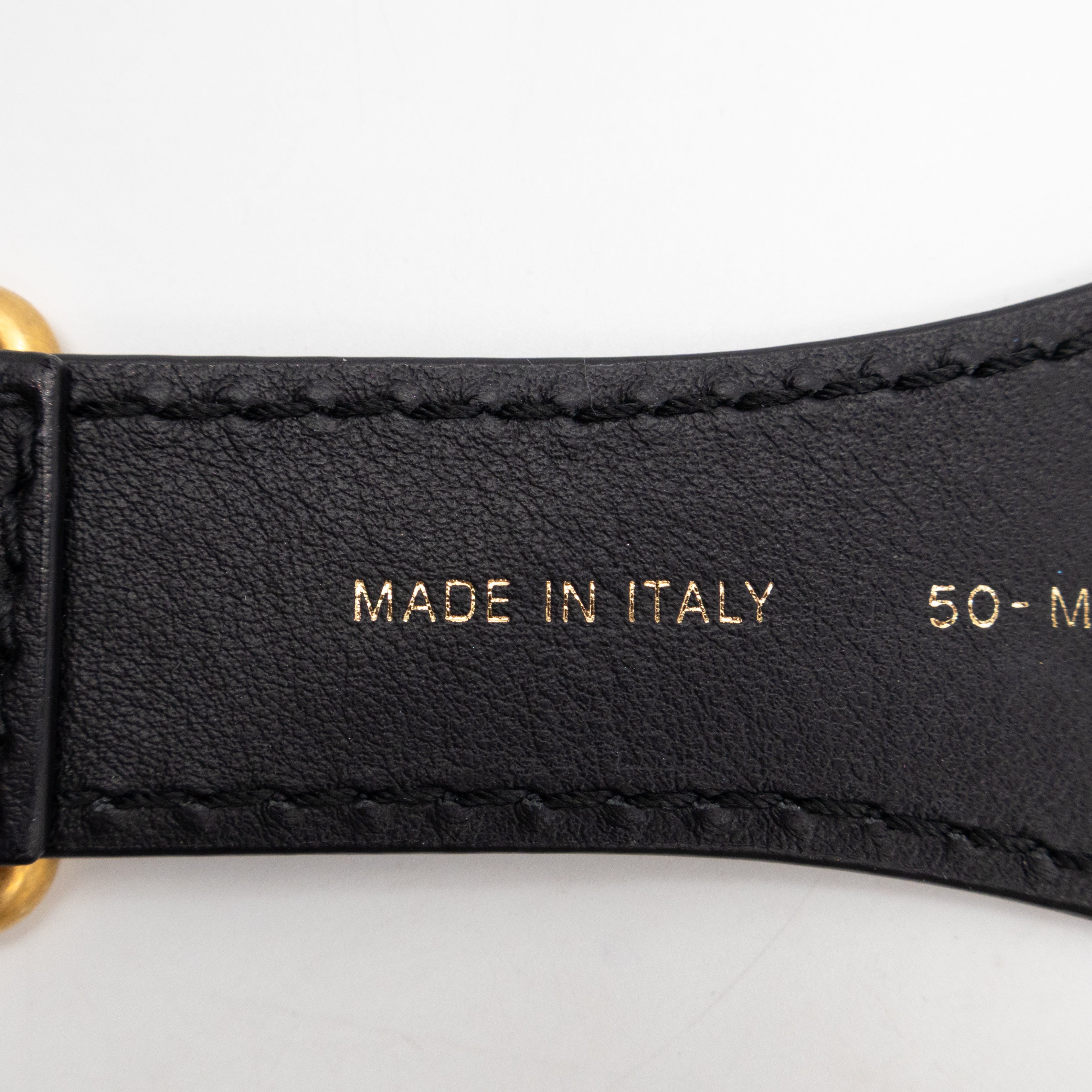 Blue Christian Dior Paris Embroidery Belt 75 cm