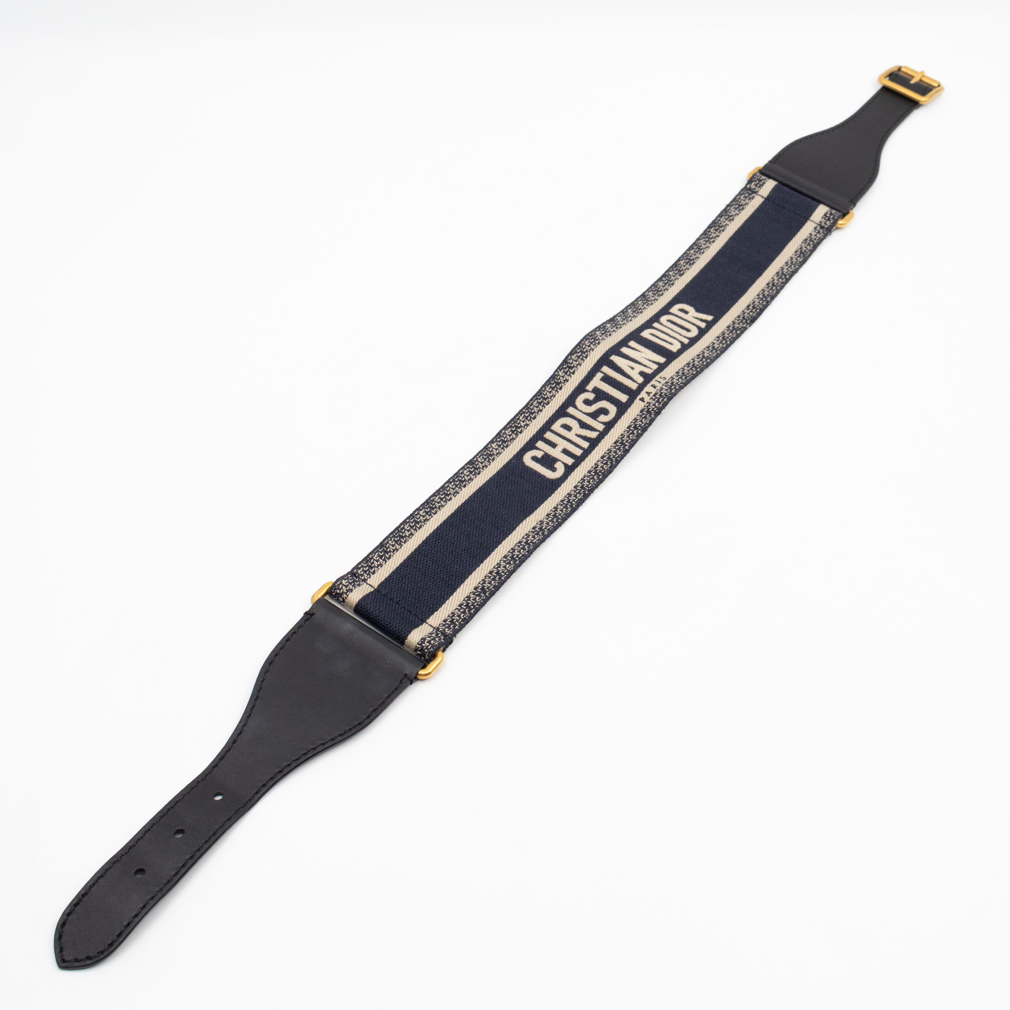 Blue Christian Dior Paris Embroidery Belt 75 cm
