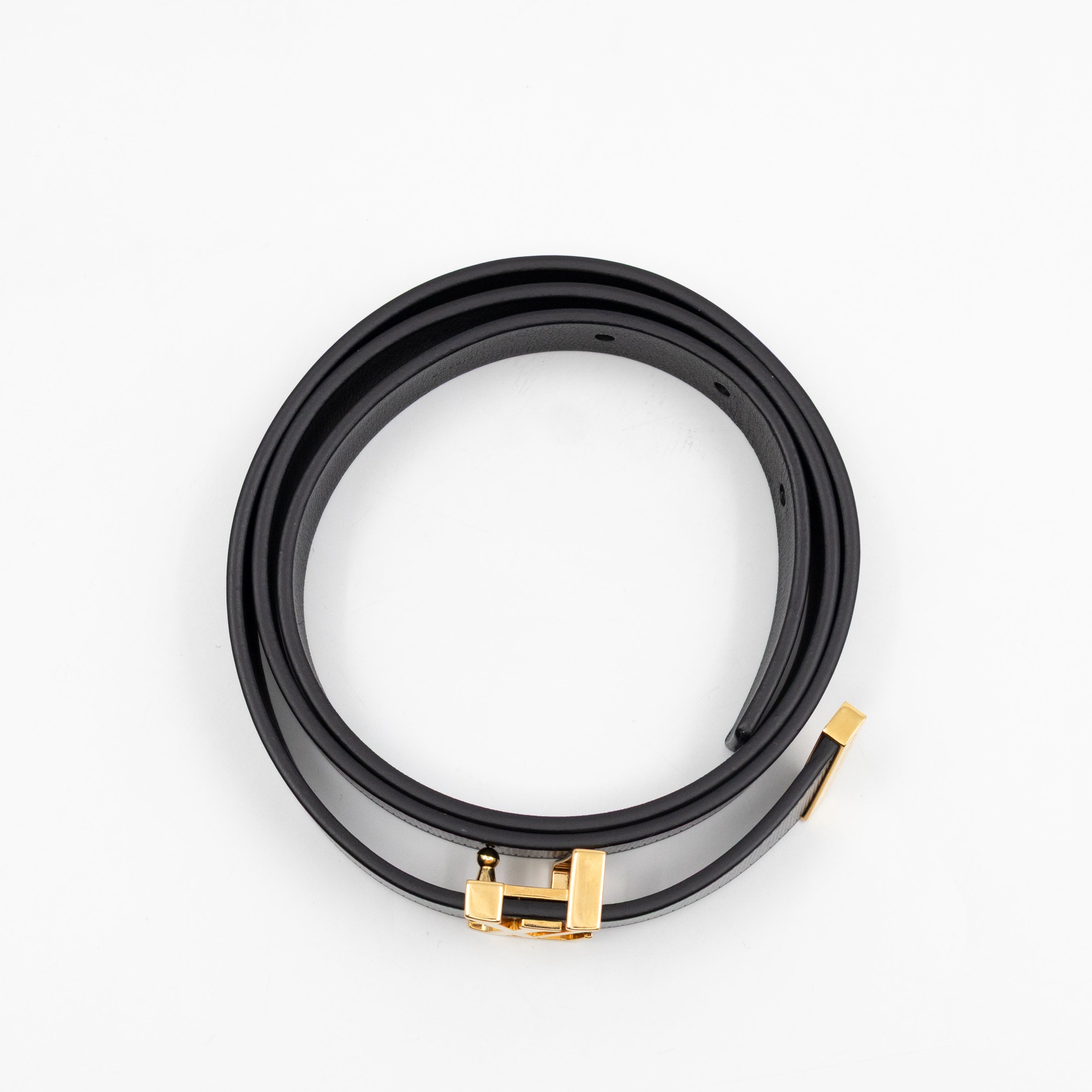 Initials 20 mm Belt Black Leather 85 cm