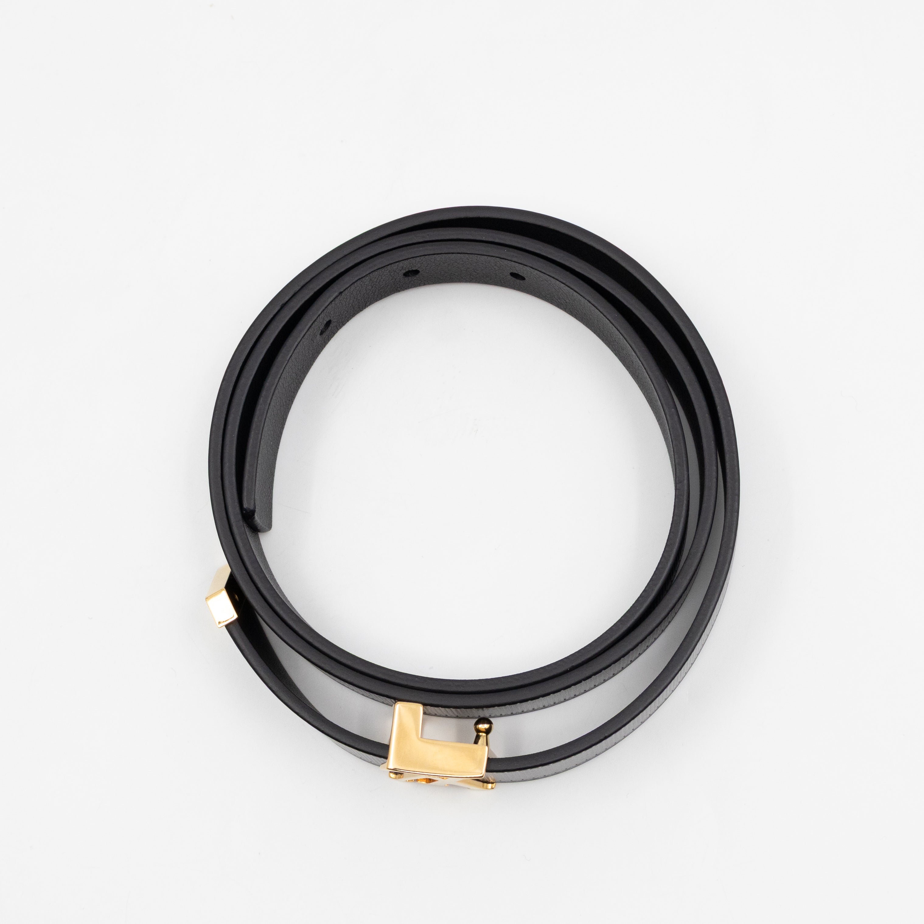 Initials 20 mm Belt Black Leather 85 cm