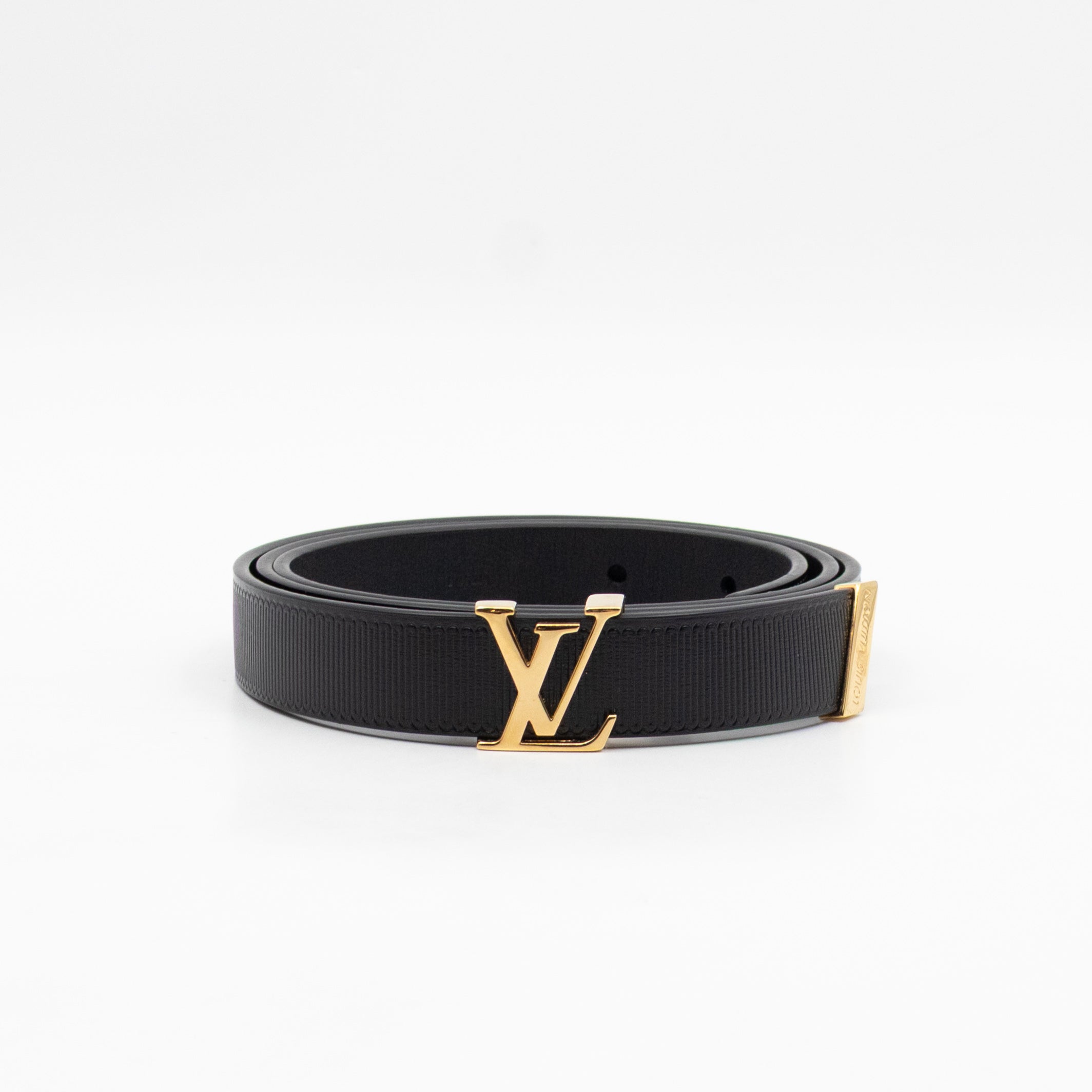 Initials 20 mm Belt Black Leather 85 cm
