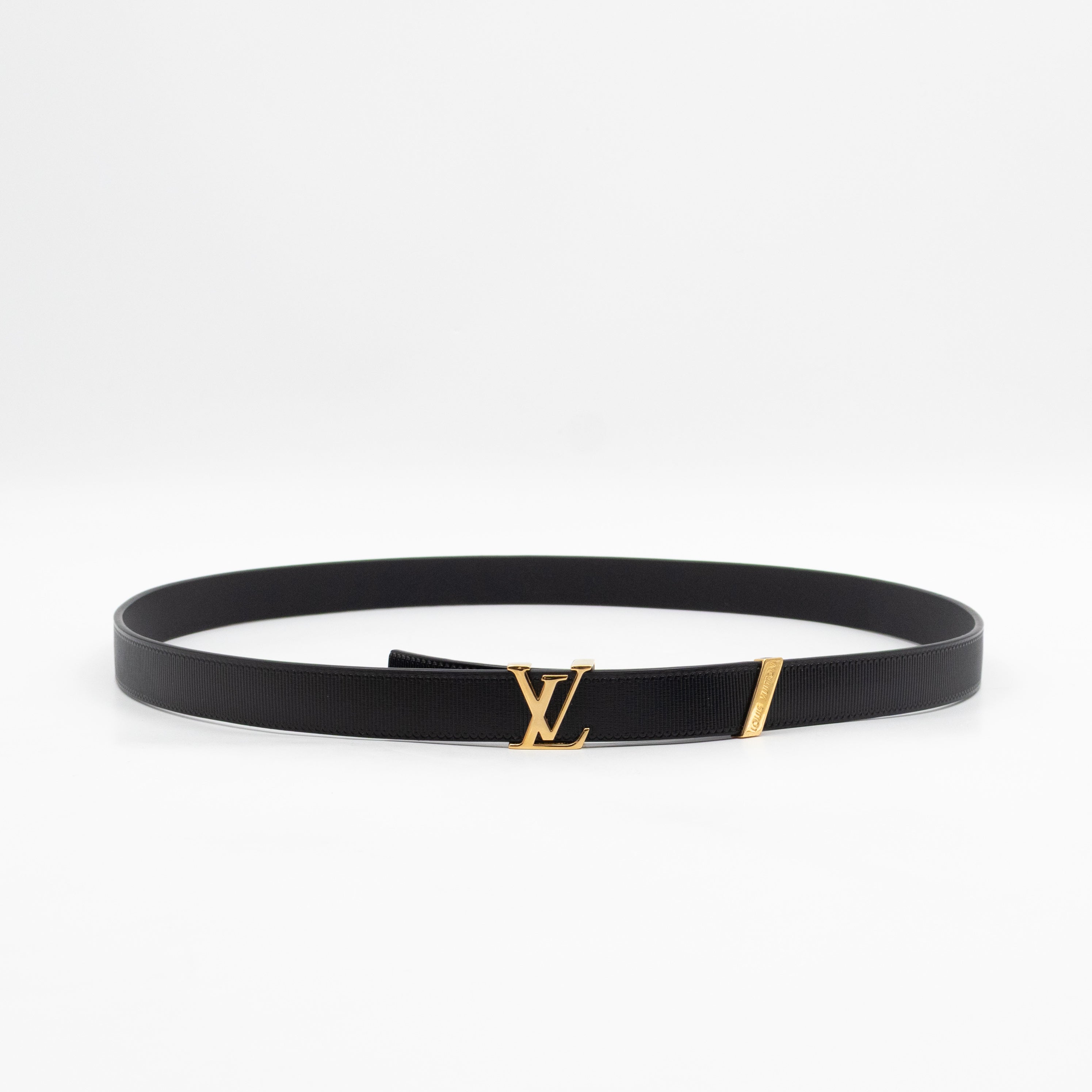 Initials 20 mm Belt Black Leather 85 cm