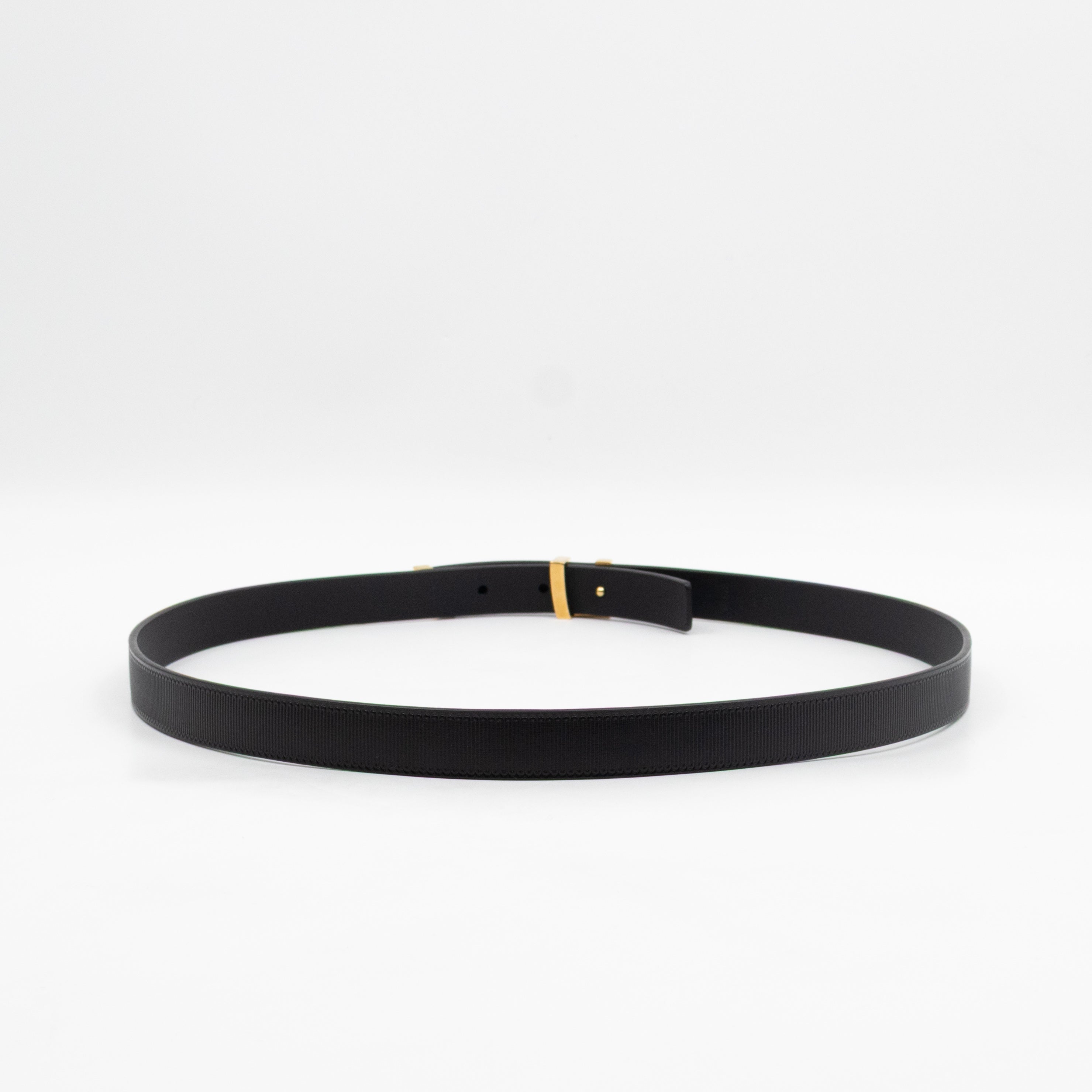 Initials 20 mm Belt Black Leather 85 cm